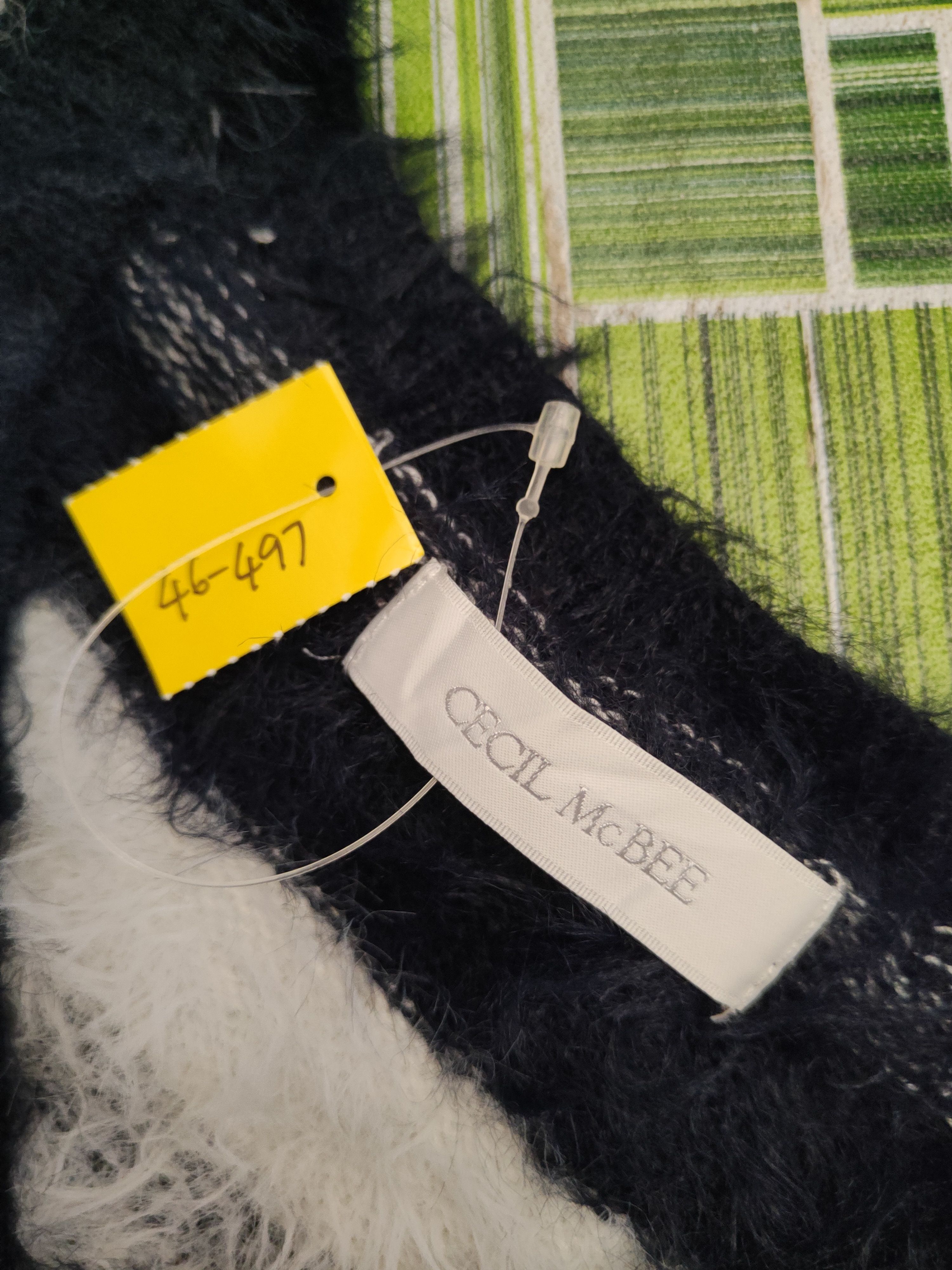 Japanese Brand DL Cecil McBee Navy White Fur Mohair Knitwear #46-497 Size M / US 6-8 / IT 42-44 - 13 Thumbnail
