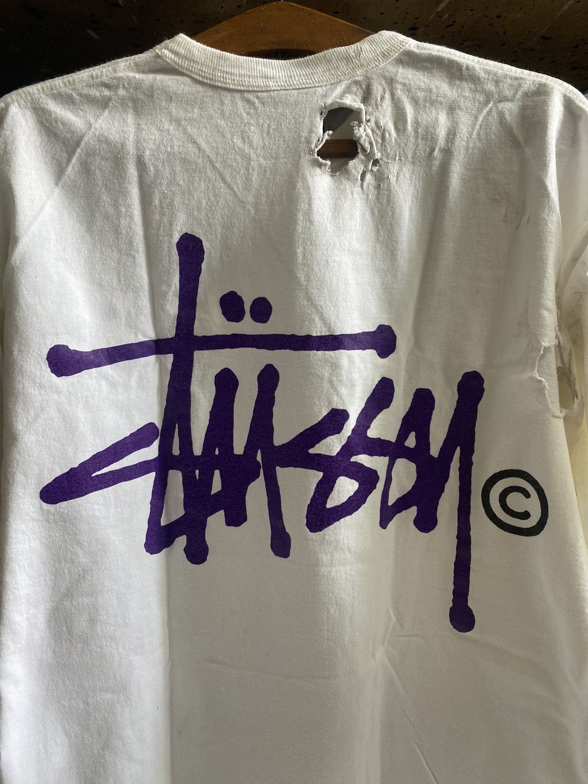 Stussy STUSSY DISTRESSED TSHIRT Size US L / EU 52-54 / 3 - 8 Thumbnail