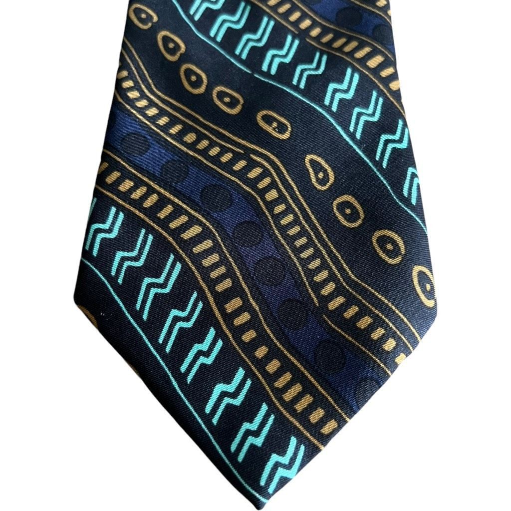 Cecilie Bahnsen Cecilia Metheny Men's Silk Necktie 3.5” Wide Black with Vibr Size ONE SIZE - 5 Thumbnail