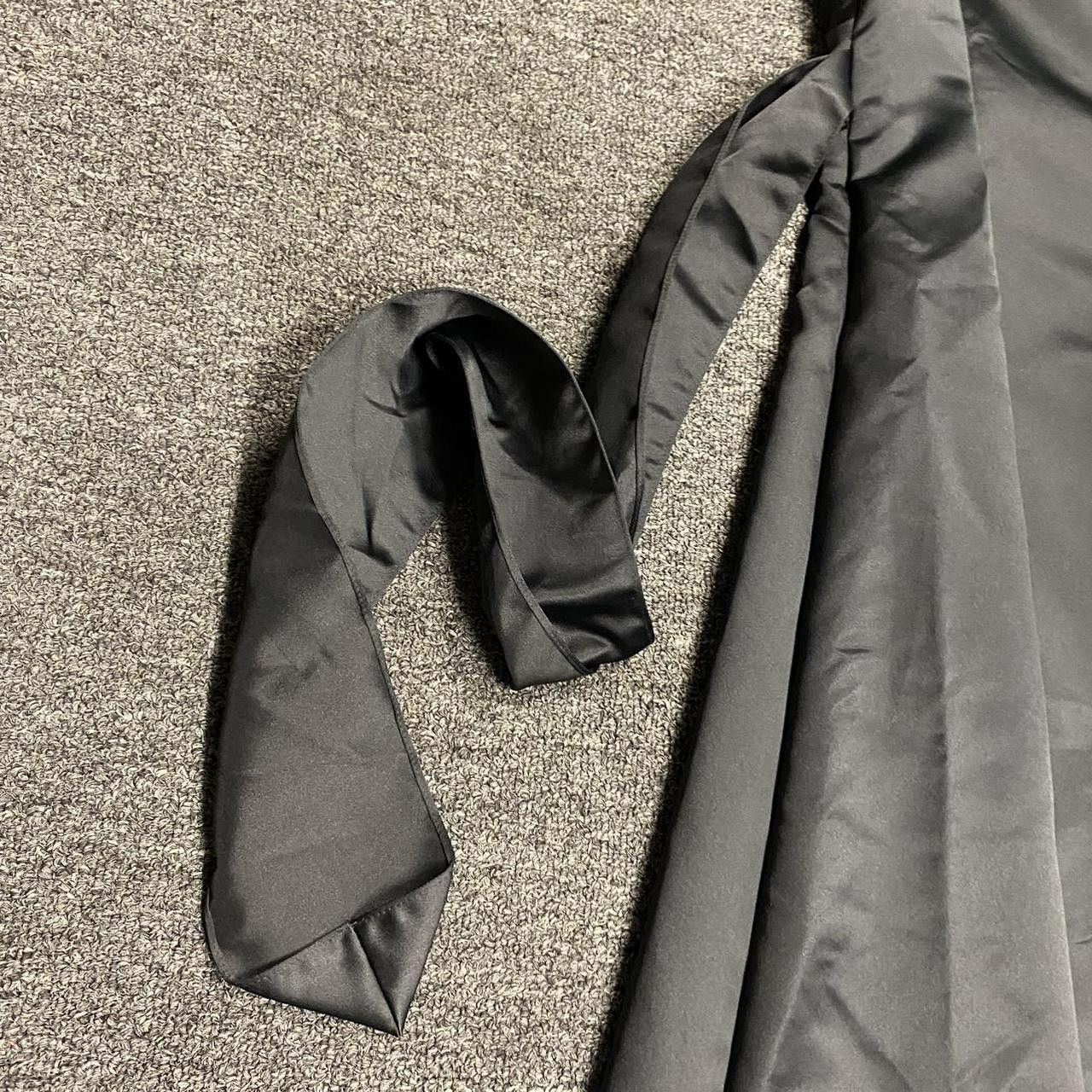 Designer Black Satin Princess Gown Size L / US 10 / IT 46 - 3 Thumbnail