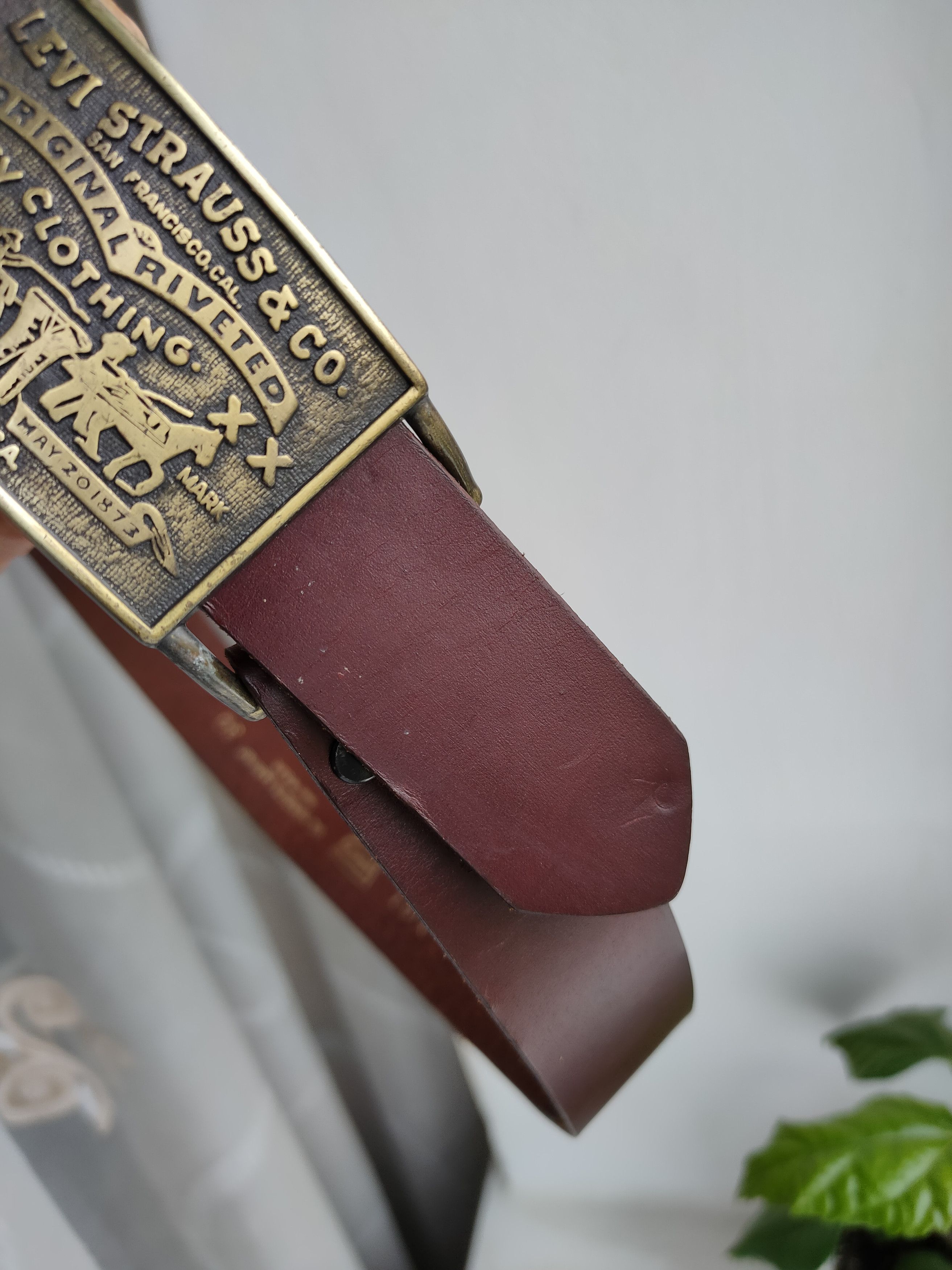 Levi's 🔥Levis USA Vintage Leather Belt Buckle Levis Leather Size ONE SIZE - 4 Thumbnail
