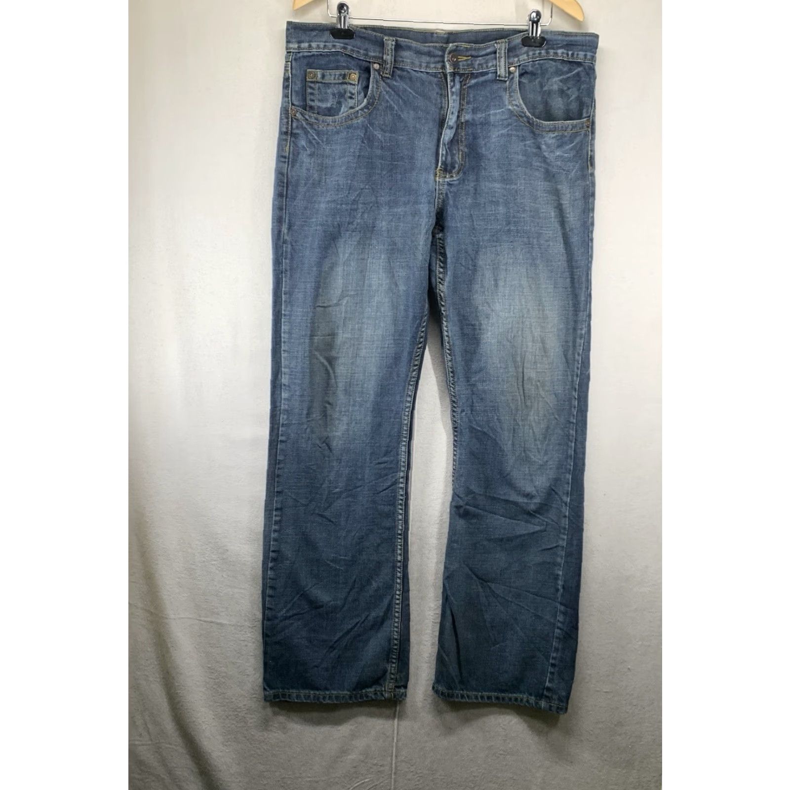 Vintage VINTAGE Flypaper Jeans Men Bootcut 36 Waist Cotton Denim Biker Cowboy Y2K Embroidered Pockets Size US 36 / EU 52 - 2 Thumbnail