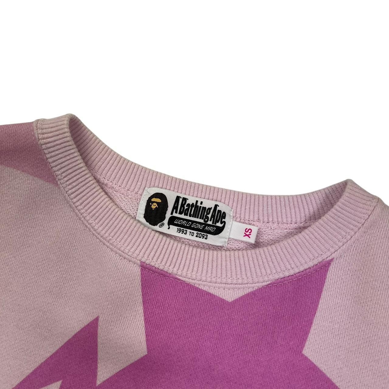 Bape Bape Pink Bapesta Star Print Sweatshirt Extra Small Size XS / US 0-2 / IT 36-38 - 3 Thumbnail