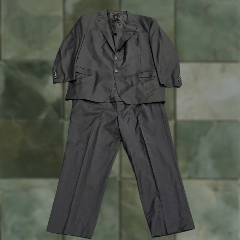 Vintage Oxxford Clothes 48R 2-Piece Black Suit Super 100s Wool Classic Fit Mens Size 48R - 1 Thumbnail