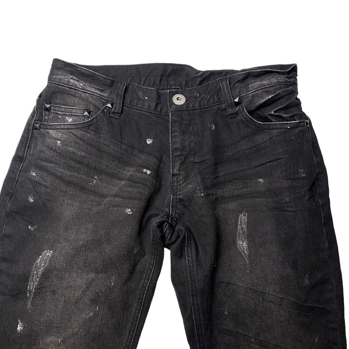If Six Was Nine Japanese Flared Seawash Studded Glitter Jeans Size US 29 - 3 Thumbnail