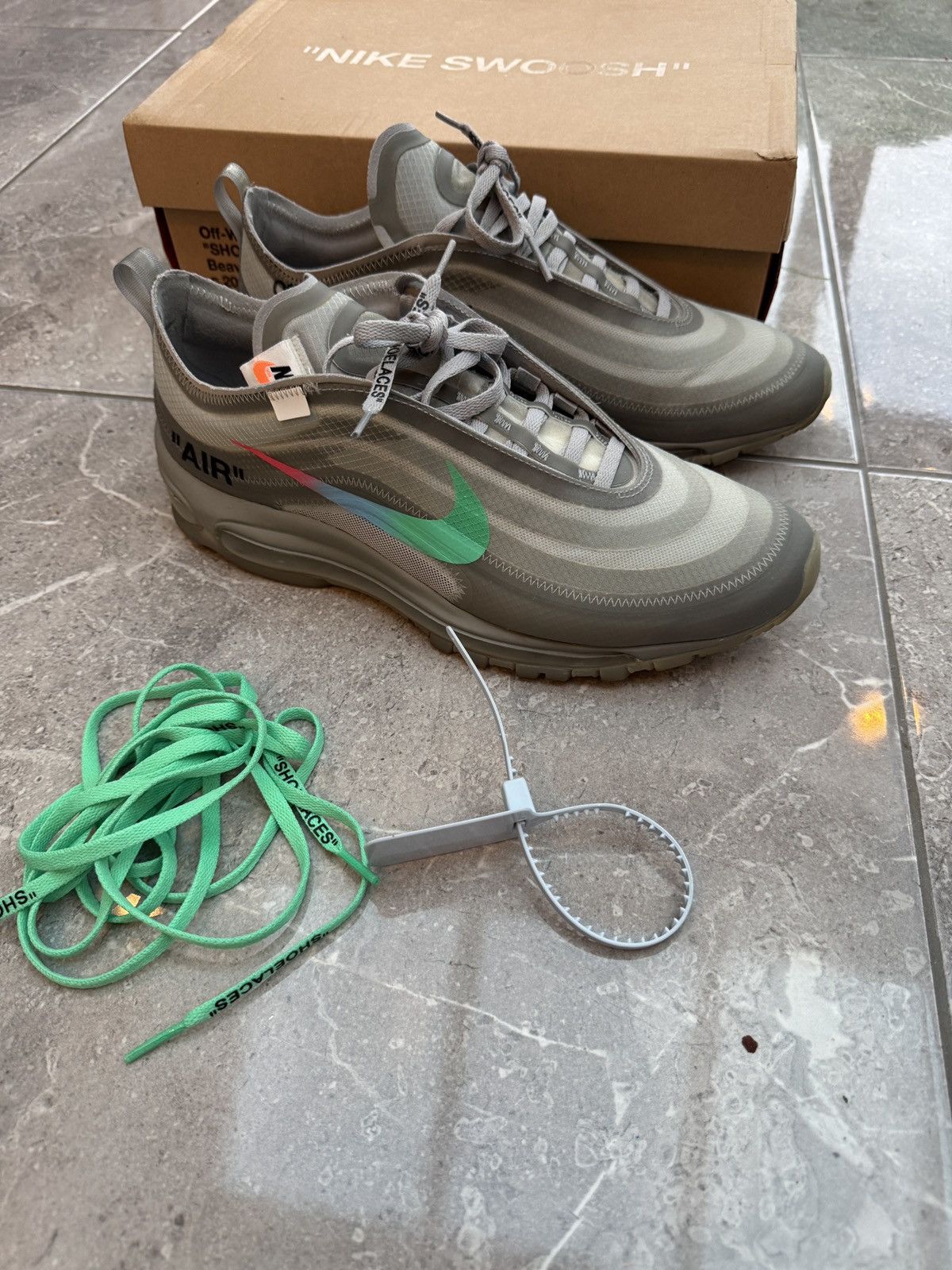 Nike × Off-White Nike Off-White Air Max 97 ‘Menta’ - UK9/US10 Size US 10 / EU 43 - 9 Thumbnail
