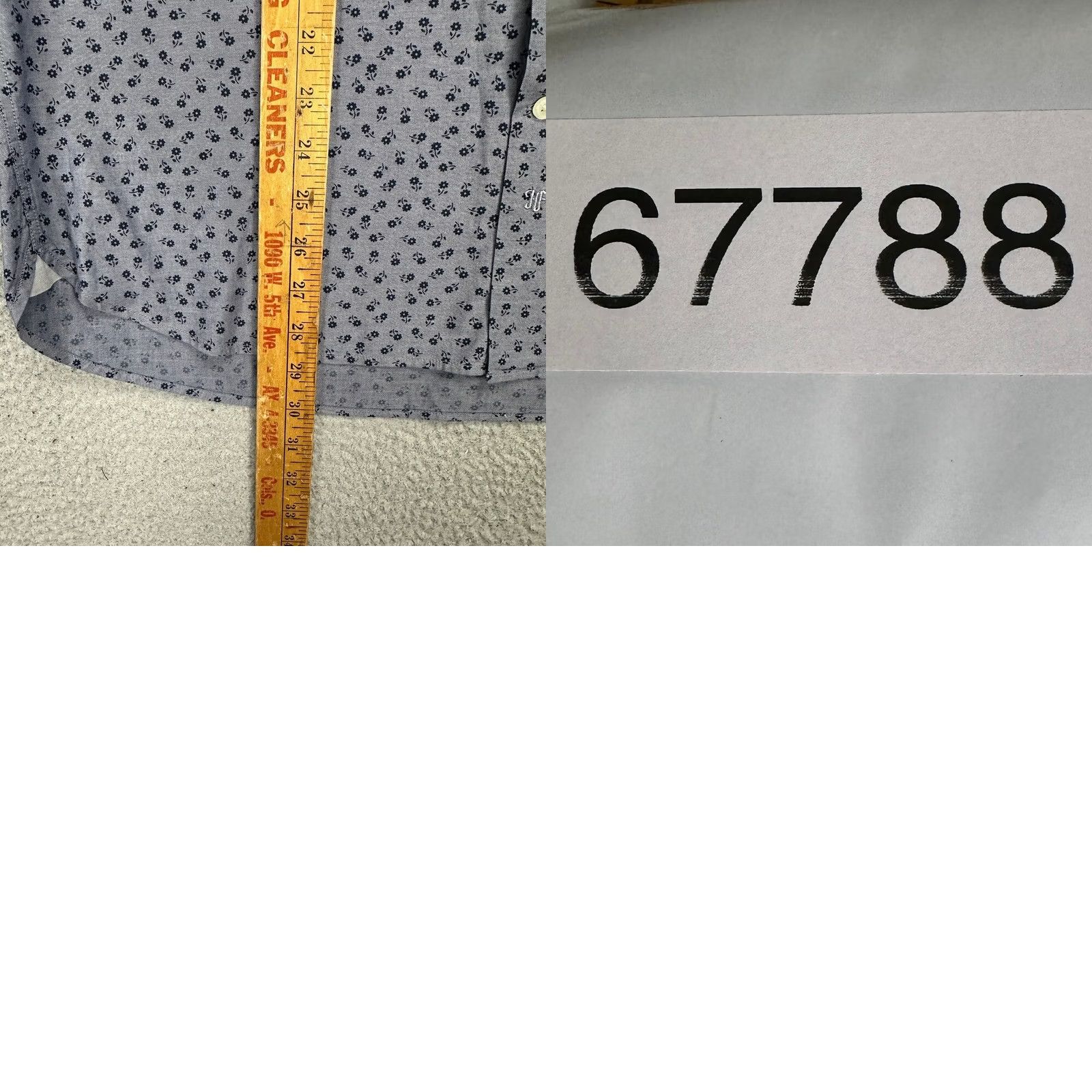 Vintage Hickey Freeman Button-Up Shirt Mens Large Blue Floral Long Sleeve Navy Cotton Breathable Preppy Slim Fit Size US L / EU 52-54 / 3 - 8 Thumbnail