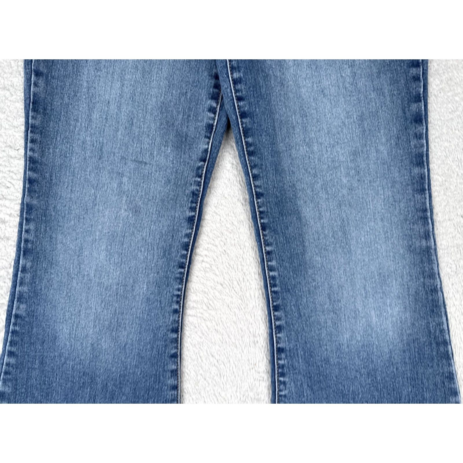 Vintage VINTAGE Girlish Jeans Womens 7 28 Blue High Rise Flare Stretch Denim Medium Wash Boho Jeans Womens Bohemian 90s Womens Mens? Size 28" / US 6 / IT 42 - 3 Thumbnail
