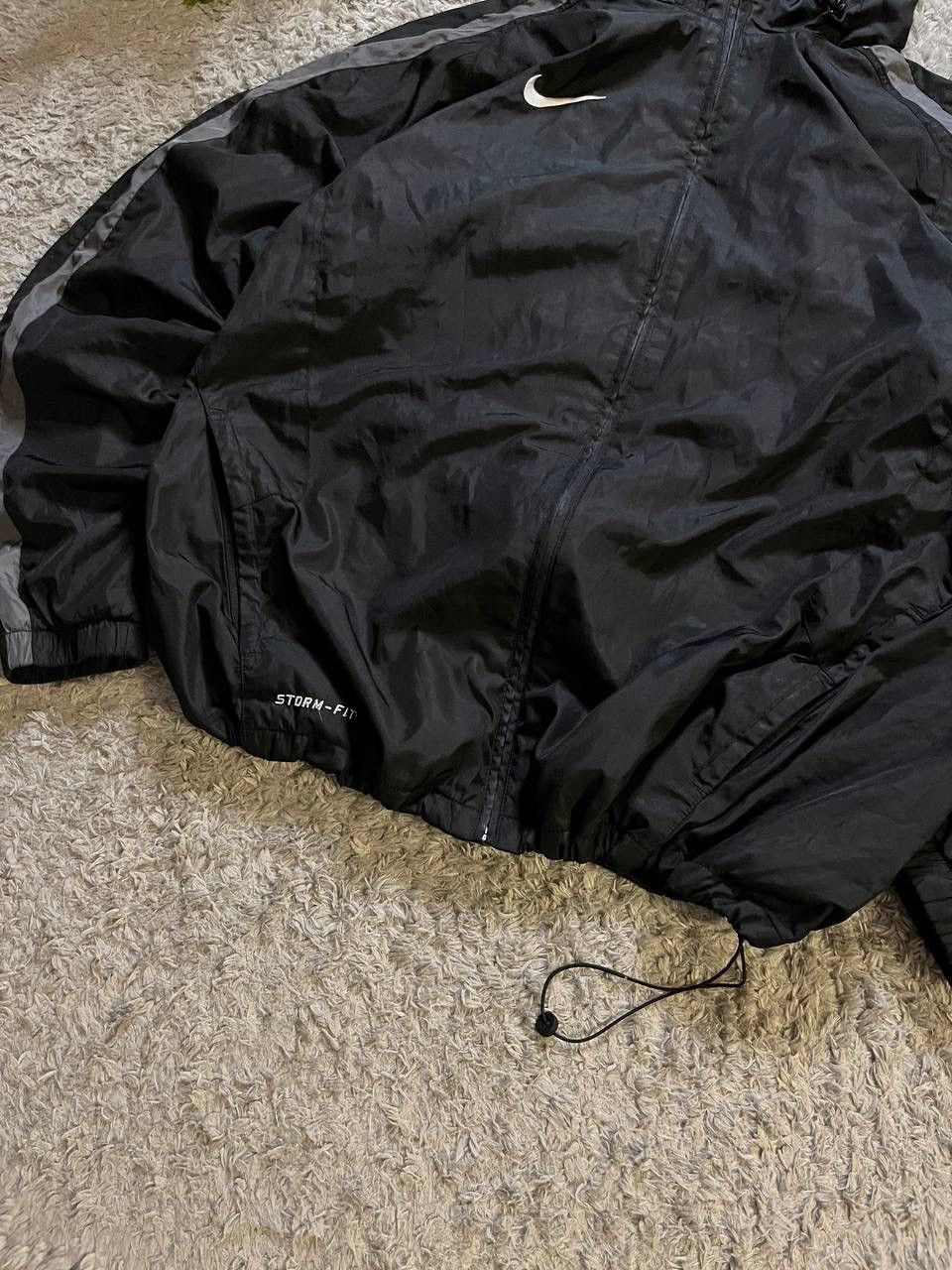 Nike × Vintage OOs Nike Vintage Jacket Nylon Swoosh Hooded Drill Size US L / EU 52-54 / 3 - 4 Thumbnail