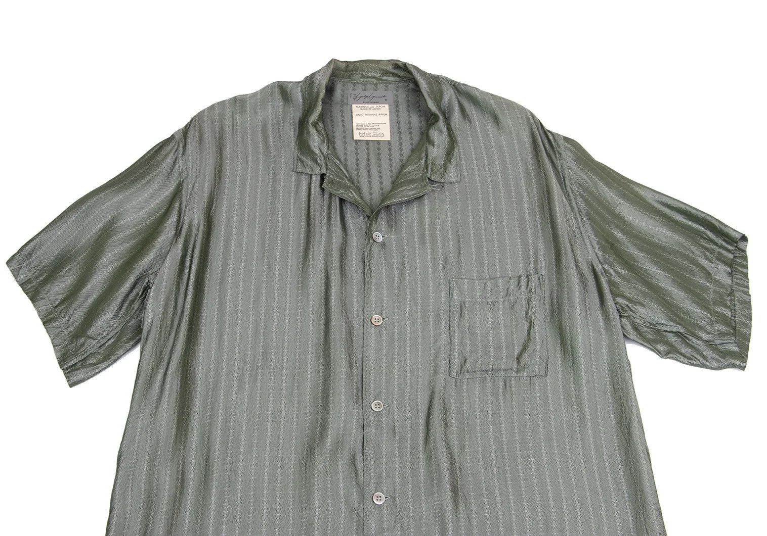 Yohji Yamamoto Yohji Yamamoto Striped Jacquard Rayon Shirt Size US L / EU 52-54 / 3 - 2 Thumbnail