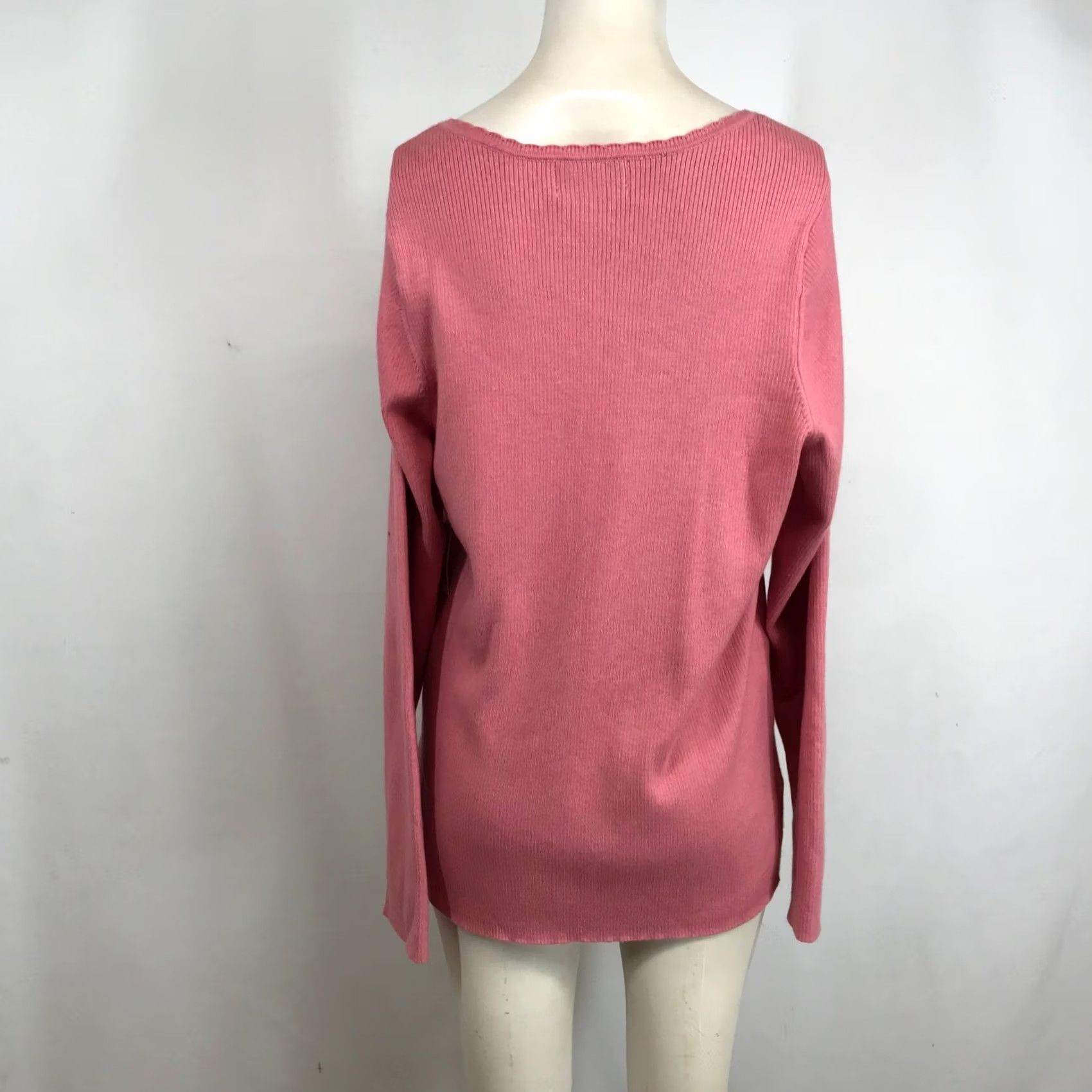 Old Navy Old Navy Pink Ribbed Knit Sweetheart Square Neck Sweater 2X Womens Pullover Knit Shirt Size XXL / US 16-18 / IT 52-54 - 5 Thumbnail