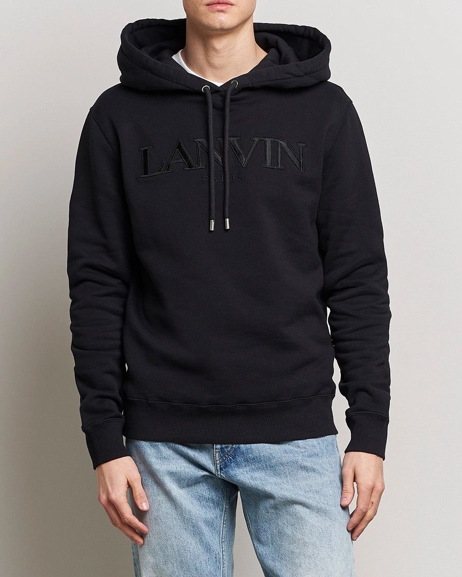 Lanvin oc11z0426 Curb Logo Hoodie in Black Size US M / EU 48-50 / 2 - 2 Thumbnail