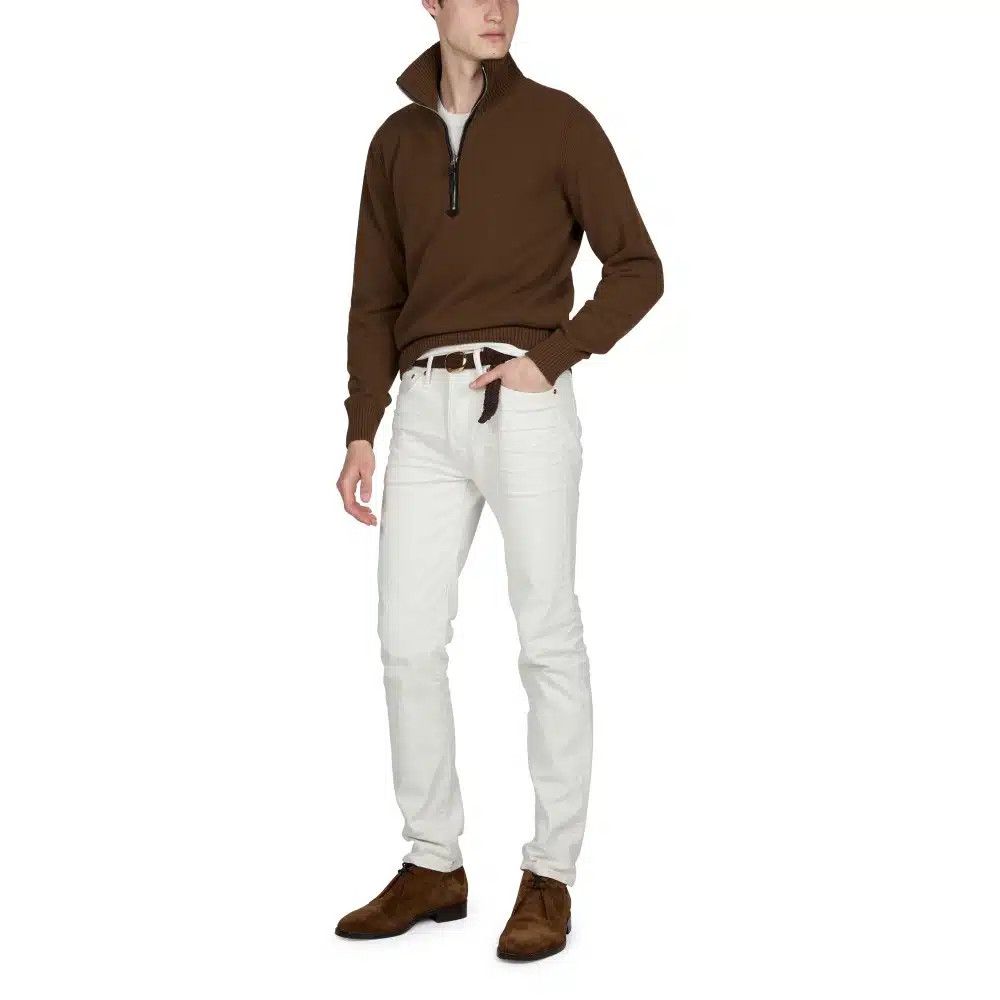 Tom Ford o1loc1c0325 KFL002 Cashmere Blend Half Zip Funnel Sweater Size US XL / EU 56 / 4 - 4 Thumbnail