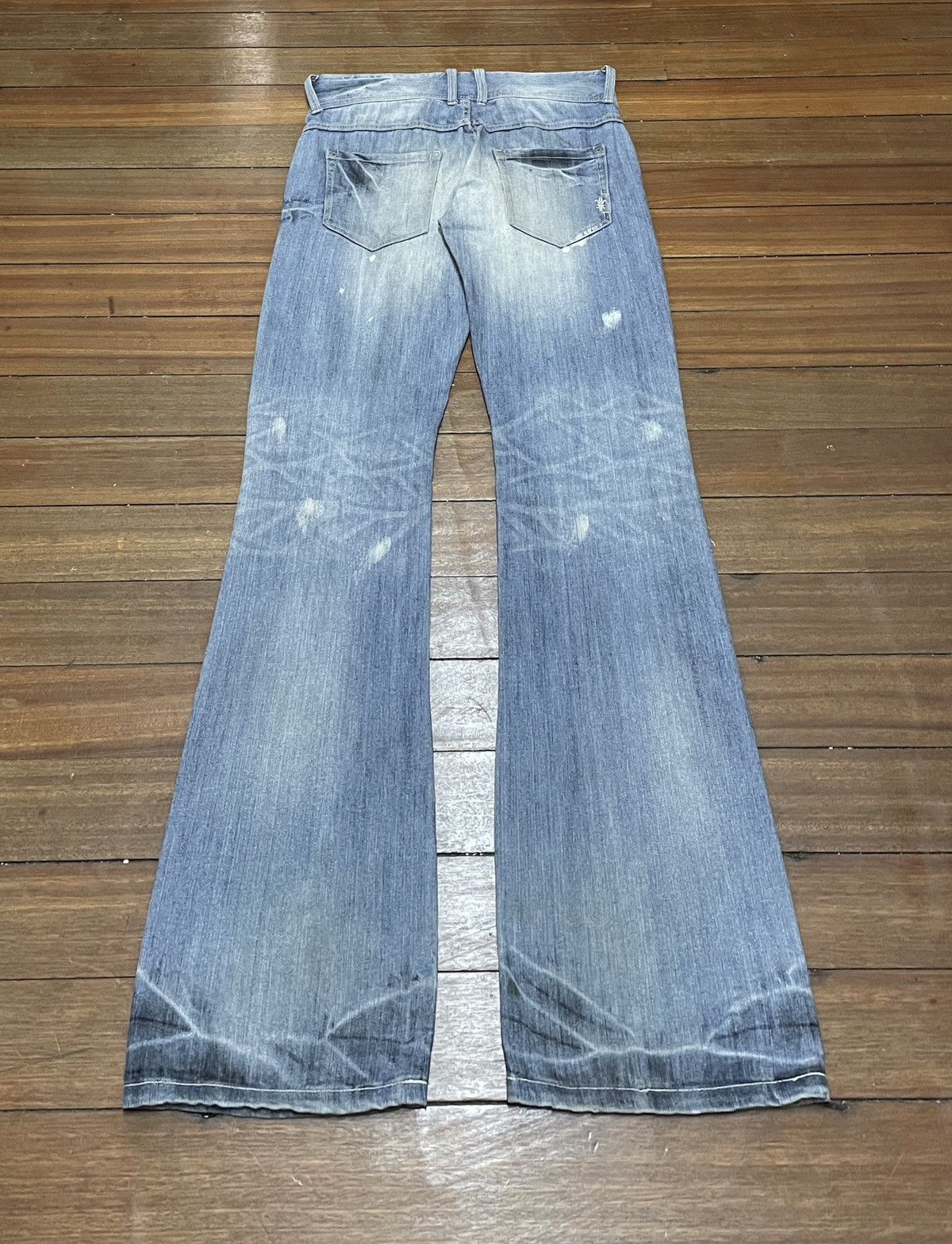 14th Addiction Rare Design Vintage Japanese Brand Cook Flared Jeans 1990s Size US 34 / EU 50 - 2 Thumbnail