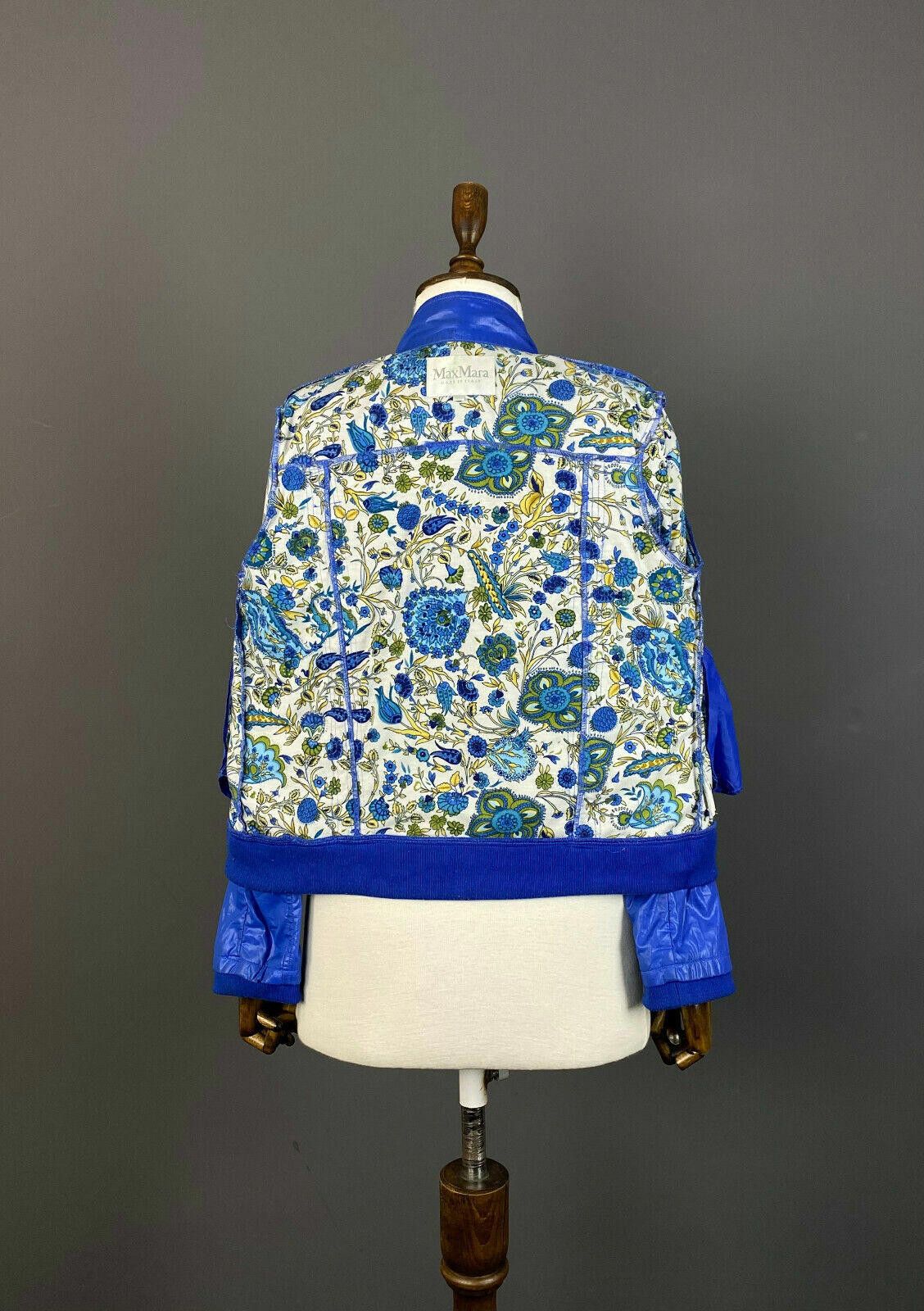 Designer Ladies Max Mara Italy Blue Full Zip Jacket Size 4 Size S / US 4 / IT 40 - 9 Thumbnail