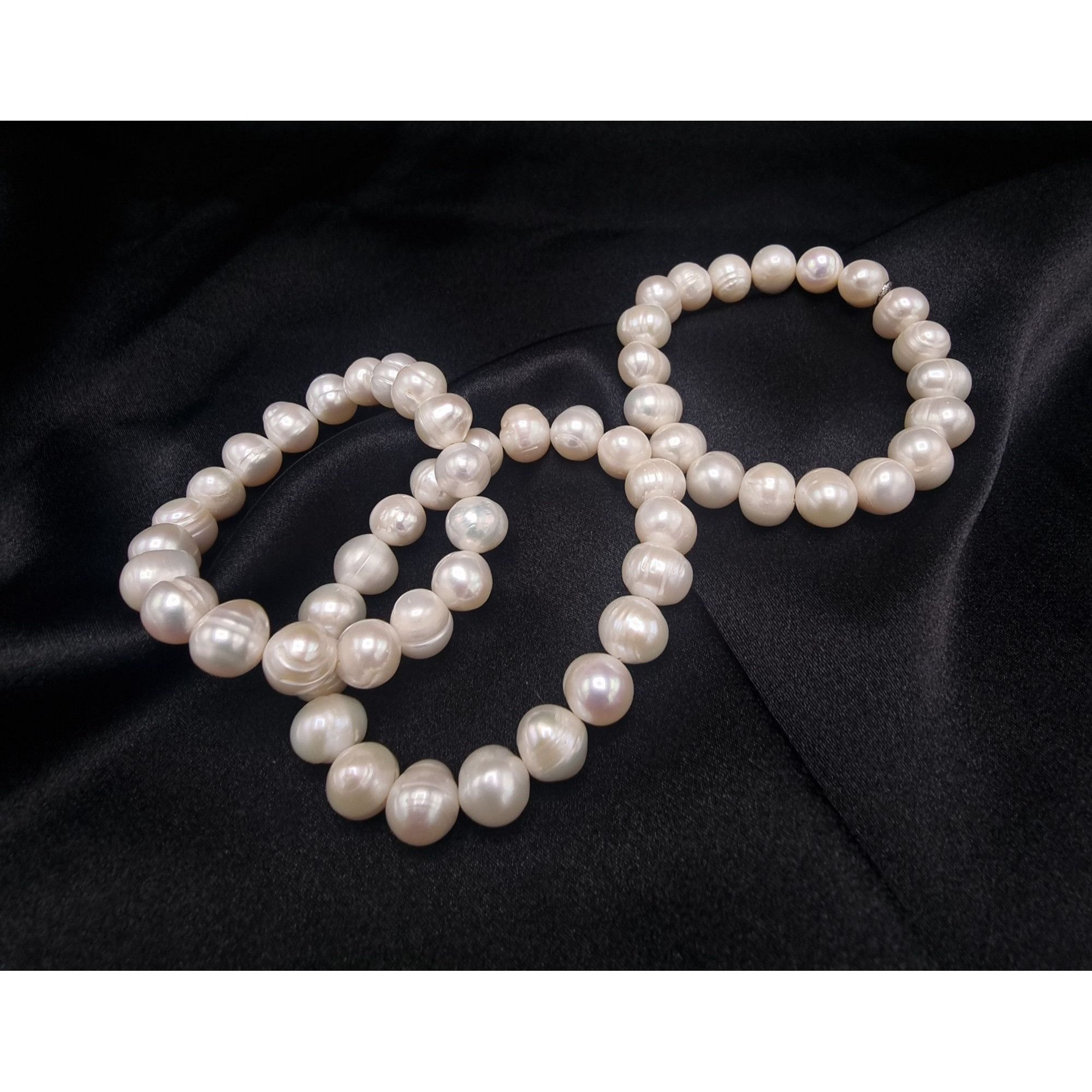 Vintage Freshwater Pearl Stretch Bracelets Set Of 3 Elegant White Be Size ONE SIZE - 5 Thumbnail