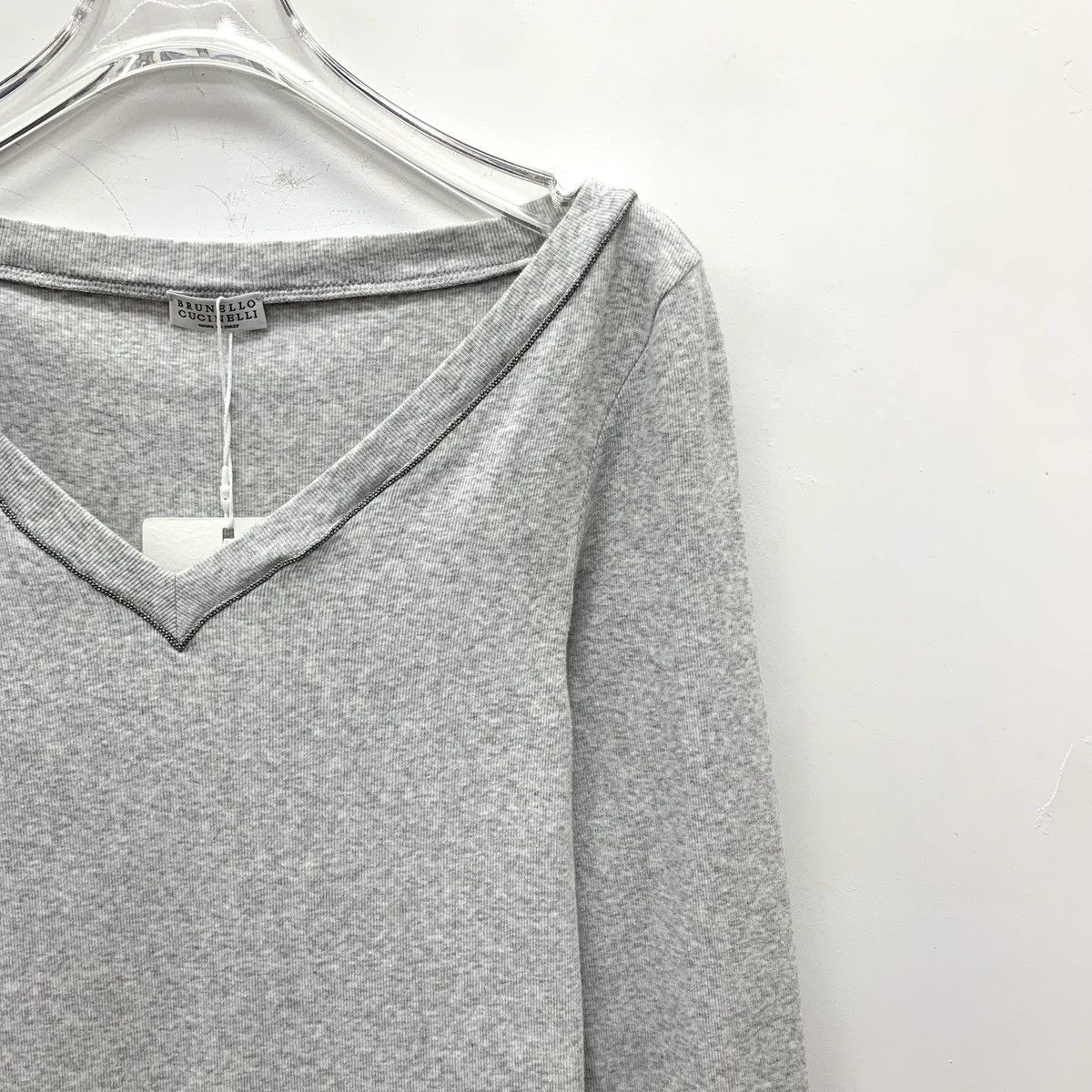 Brunello Cucinelli Brunello Cucinelli Grey Long Sleeve Knit Sweater K26WX Size S / US 4 / IT 40 - 3 Thumbnail