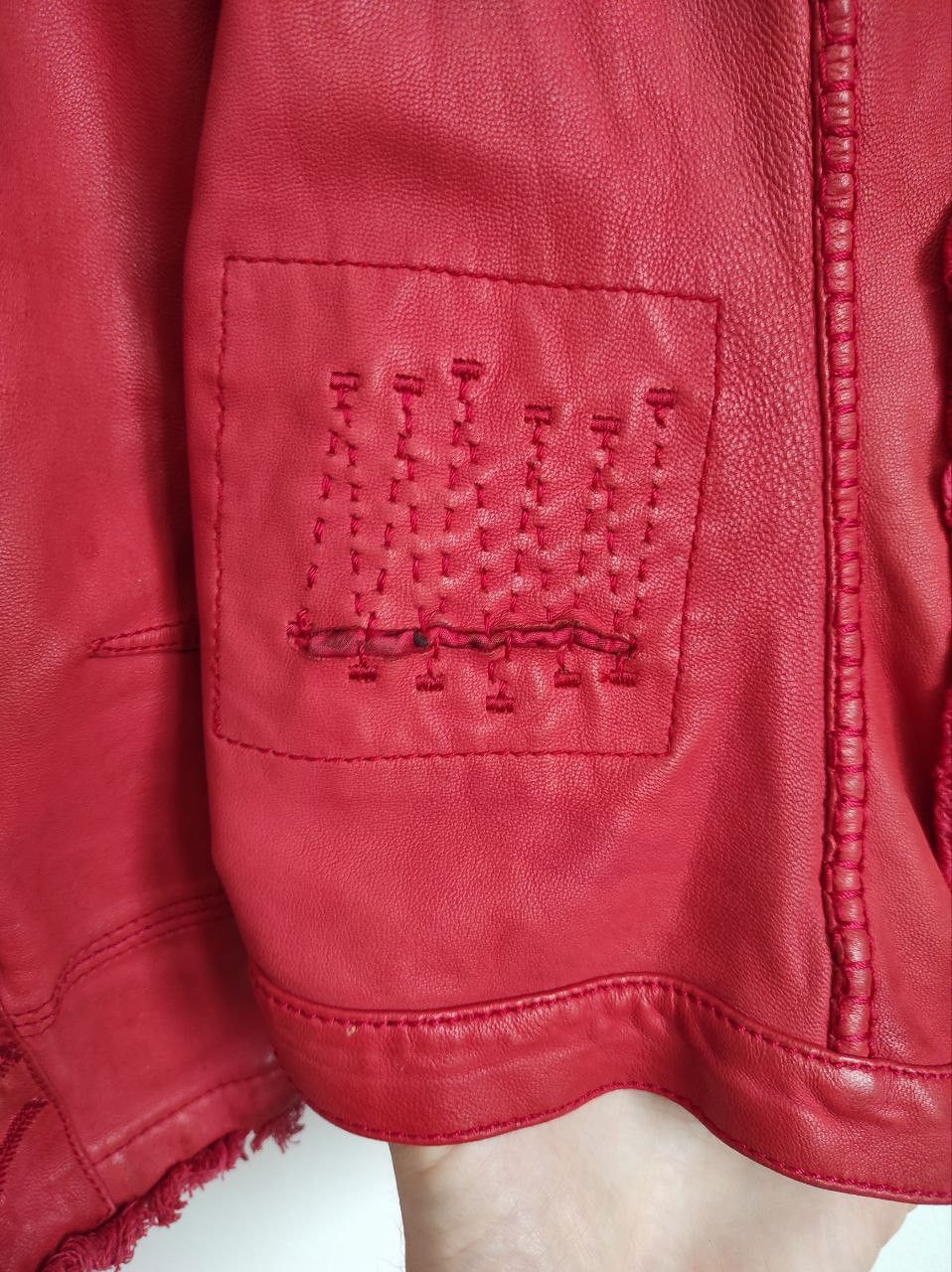 Marithe + Francois Girbaud Marithe Francois Girbaud Leather Red Bomber Jacket Size M-L Size L / US 10 / IT 46 - 5 Thumbnail