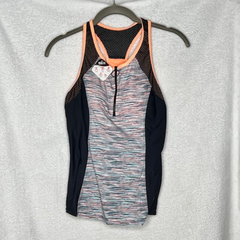 ZeroXposur 1/4 Zip Front Sun Smart Scuba Tankini Racerback Swim Top Size L / US 10 / IT 46 - 8 Thumbnail