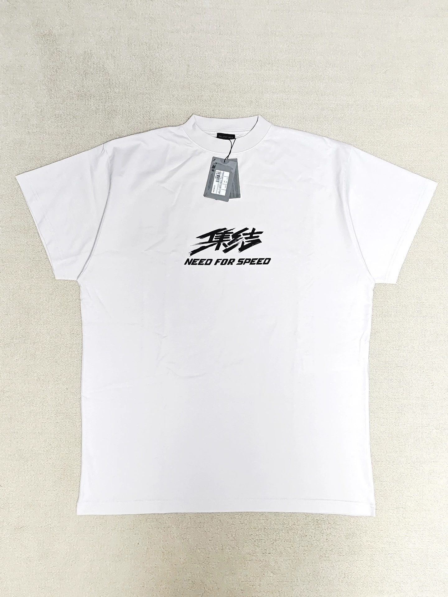 Balenciaga Balenciaga 24fall Racing Need for Speed Joint Adhesive Tape Assembles Logo Short Sleeve Size US S / EU 44-46 / 1 - 1 Thumbnail