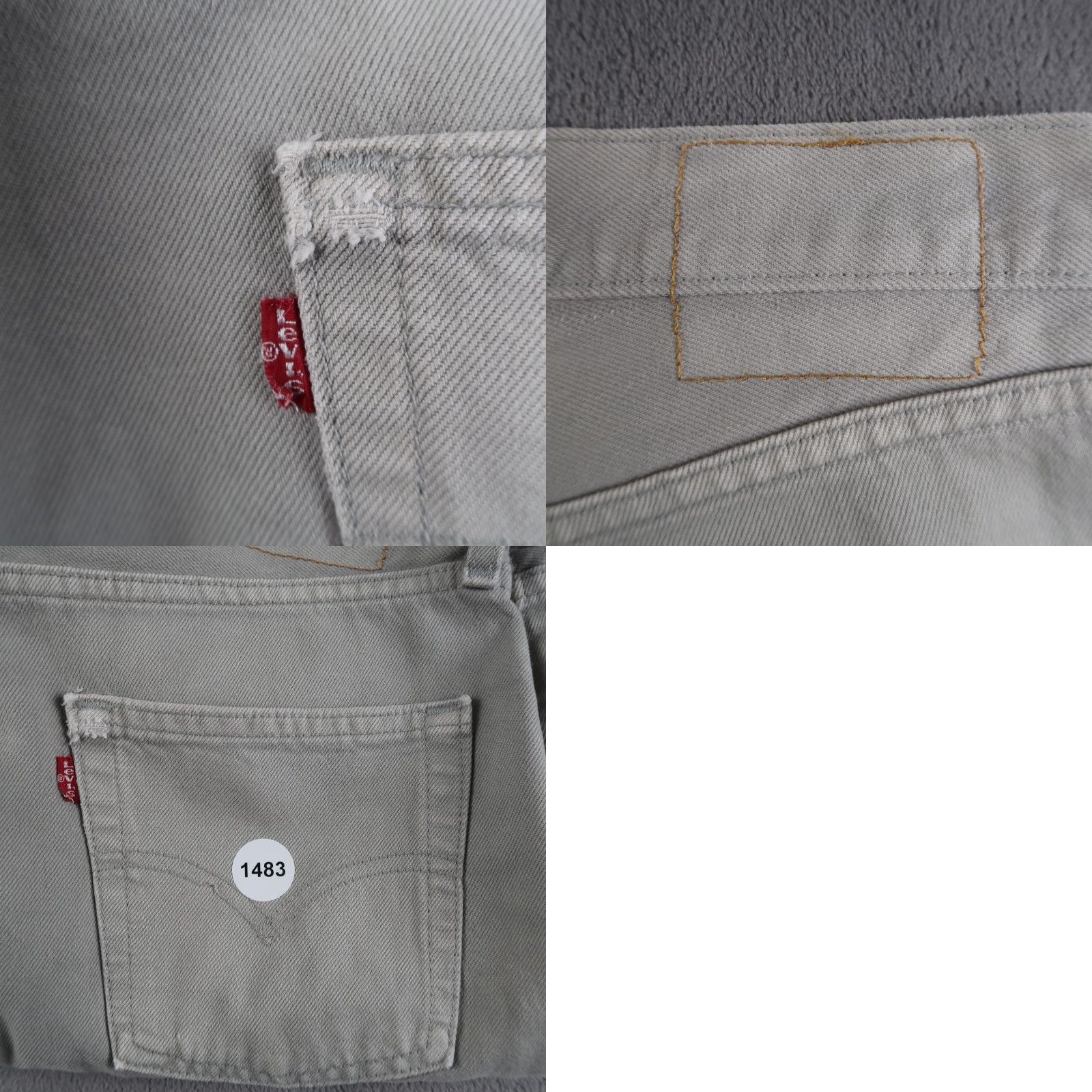 Levi's VINTAGE Levi's 501 Jeans Straight Denim Gray Mens USA 36x30 (35.5x30) Adjustable Inseam Belt Loops 5-Pocket Button Closure Regular Fit Size US 36 / EU 52 - 9 Thumbnail