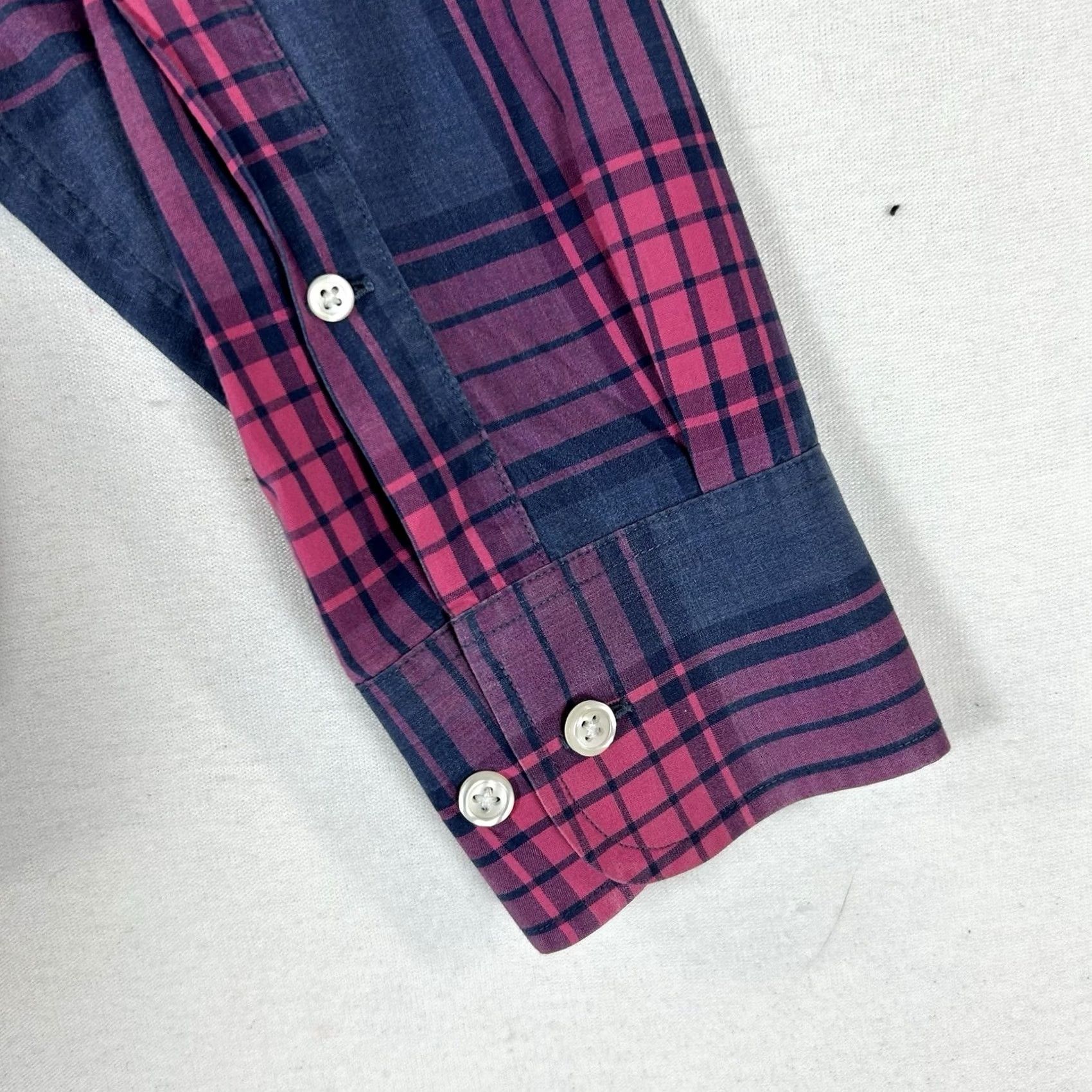 Bonobos Bonobos Button-Up Shirt Mens L Long Sleeve Pink Blue Plaid Top Size US L / EU 52-54 / 3 - 6 Thumbnail
