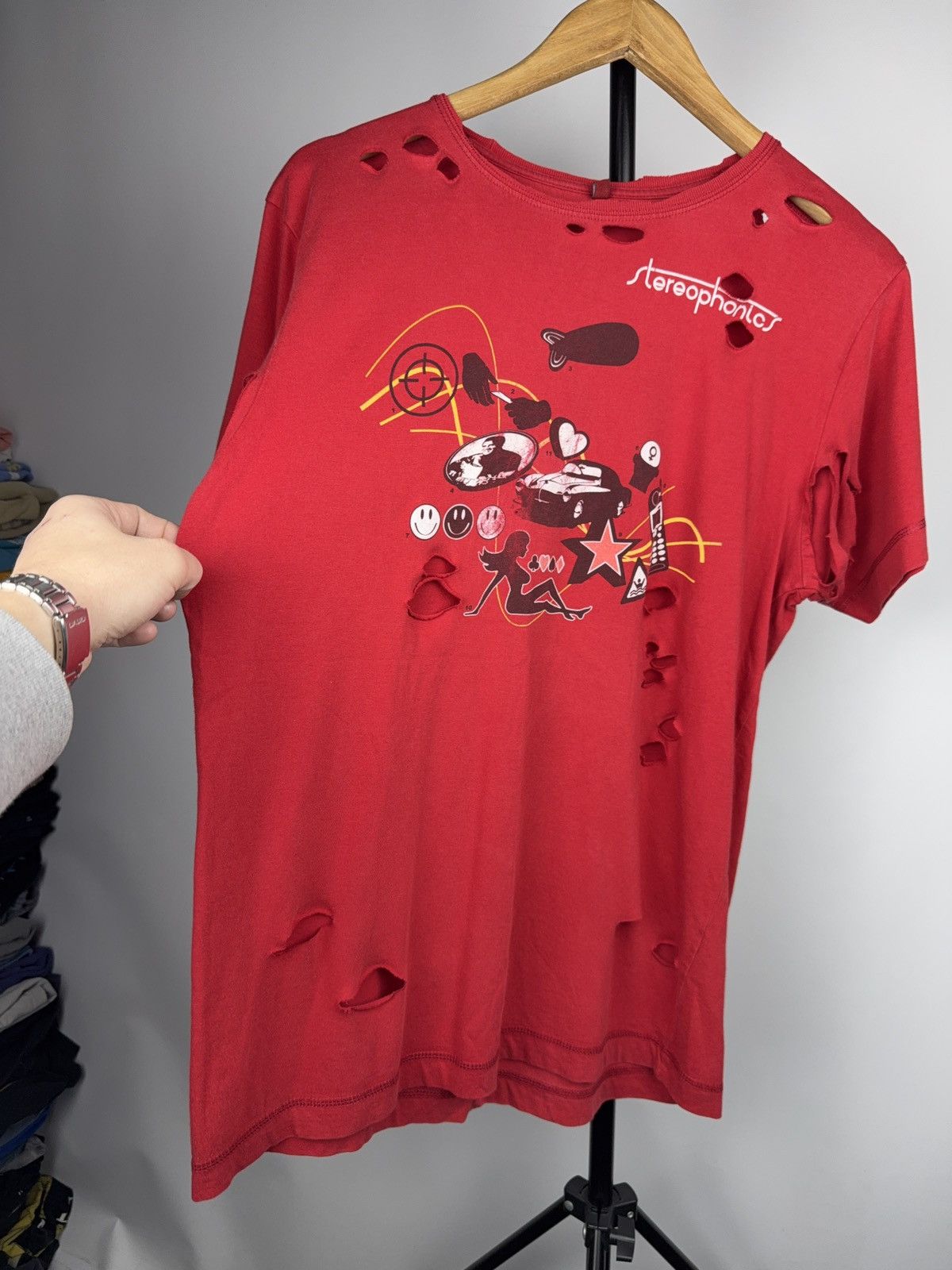 Band Tees 00s Stereophonics Distressed Red Band T-Shirt Y2K Rock Size US M / EU 48-50 / 2 - 2 Thumbnail