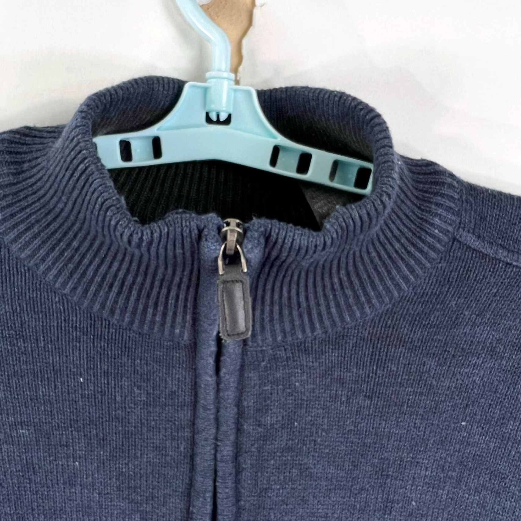 Oscar De La Renta VINTAGE Oscar de la Renta Kitts Twisted Navy Quarter Zip Pullover Mens L Blue 90s Designer Pullover Mens L Blue Size US L / EU 52-54 / 3 - 3 Thumbnail