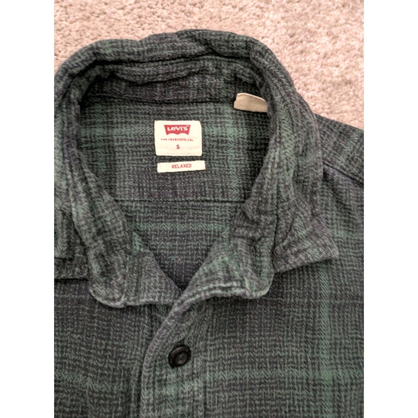 Levi's VINTAGE Levi's Flannel Shirt Men Small Button Green Plaid Pockets Thick Heavy Long Sleeve Size US S / EU 44-46 / 1 - 4 Thumbnail