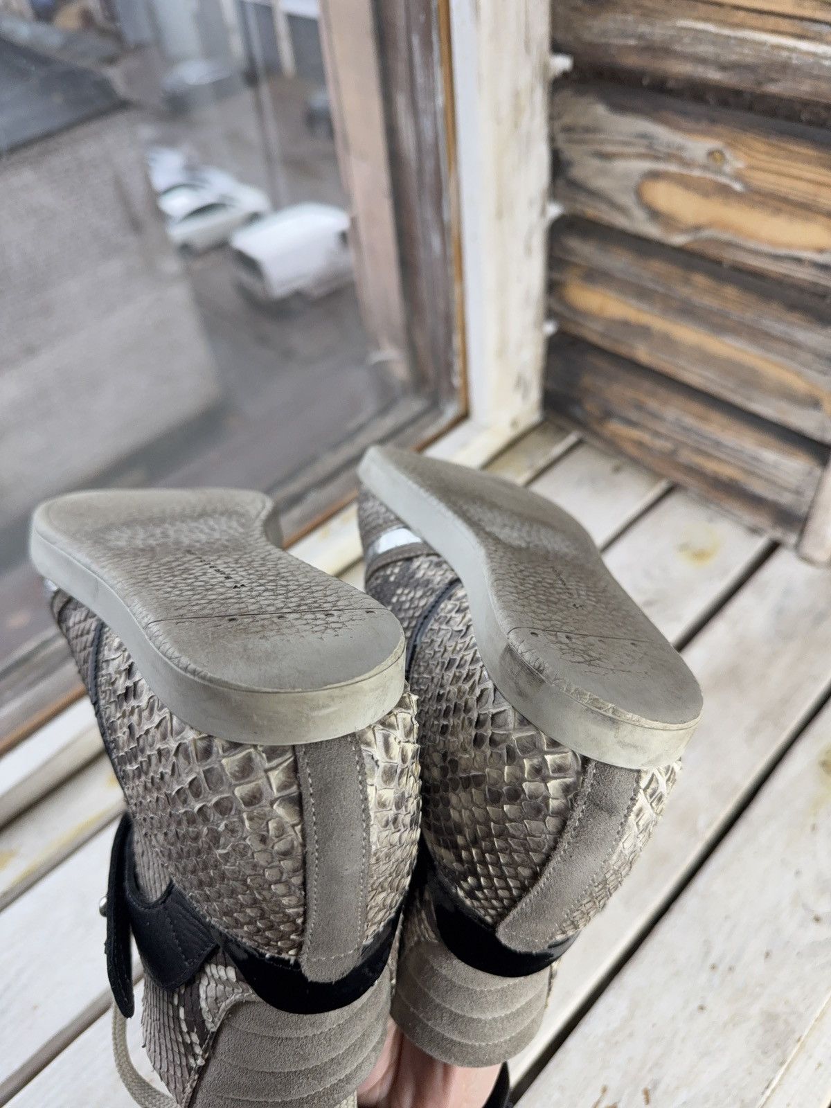 Barbara Bui Luxury Barbara Bui Python Embossed High Top Sneakers Size US 10.5 / IT 40.5 - 15 Thumbnail