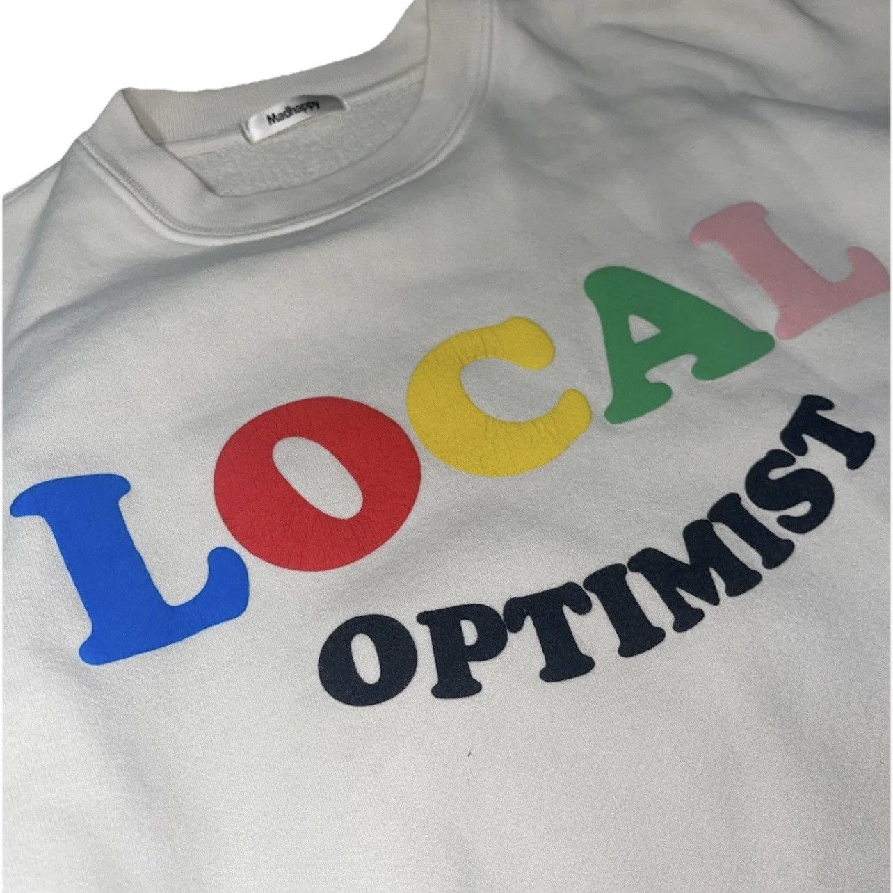 Madhappy MadHappy Local Optimist Fleece Cream / White Crewneck Size XS / US 0-2 / IT 36-38 - 3 Thumbnail