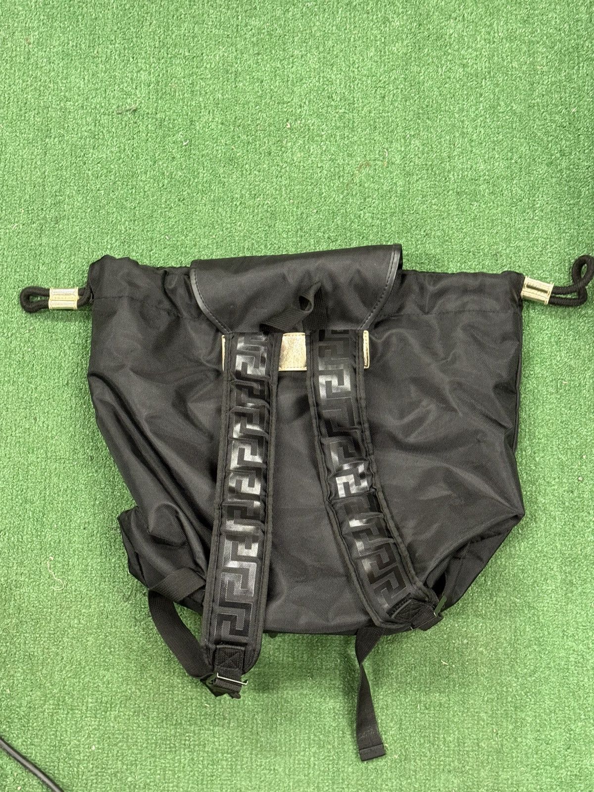 Versace Versace Parfums Medusa Head Nylon Drawstring Flap Backpack Size ONE SIZE - 2 Thumbnail