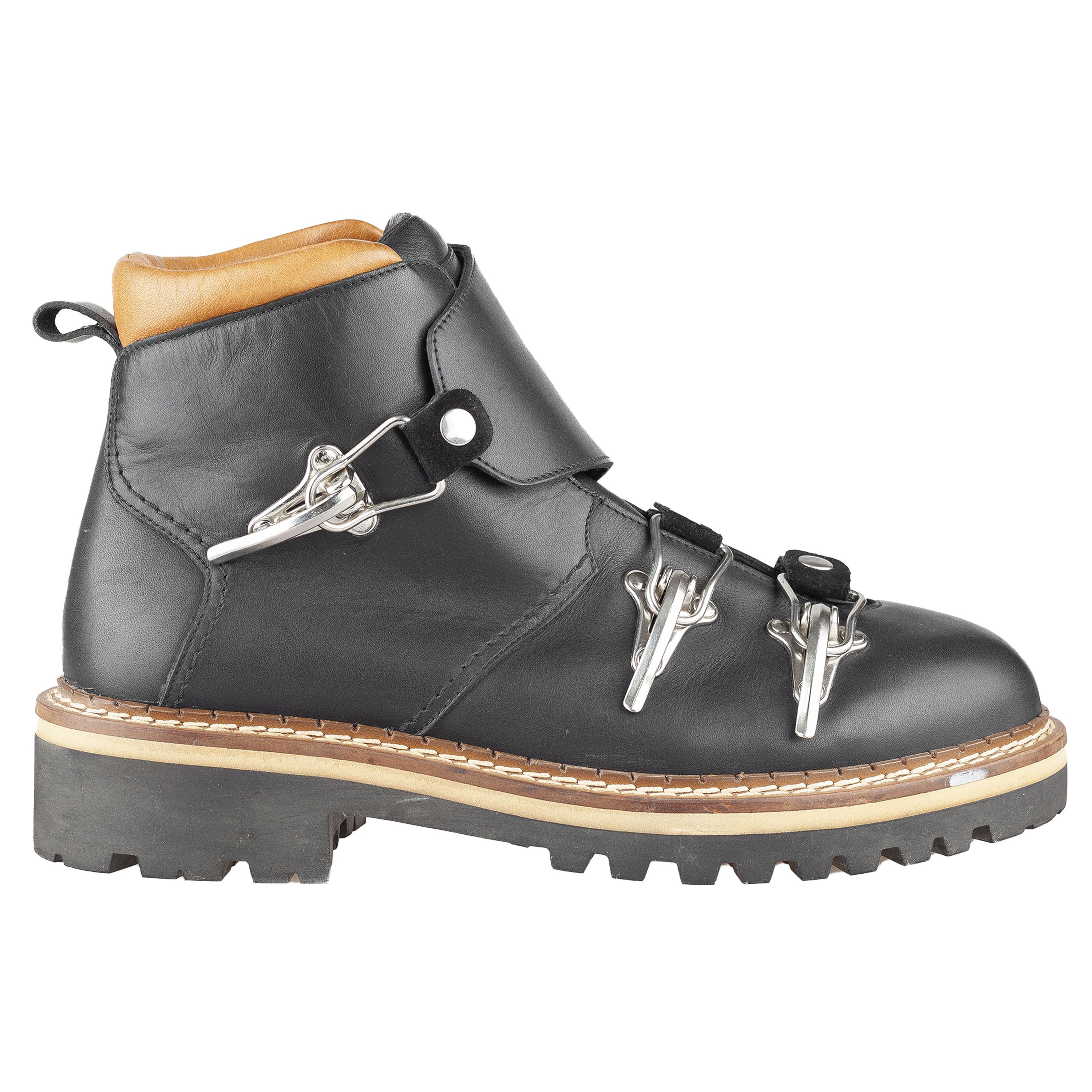 Moschino Moschino Black Leather Ski Buckle Boots (43 IT / 44 EU) Size US 11 / EU 44 - 2 Thumbnail