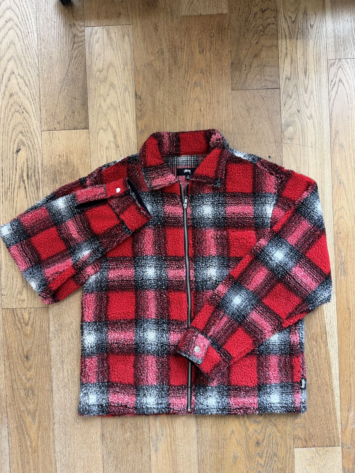 Stussy Shadow Plaid Sherpa Size US M / EU 48-50 / 2 - 1 Thumbnail