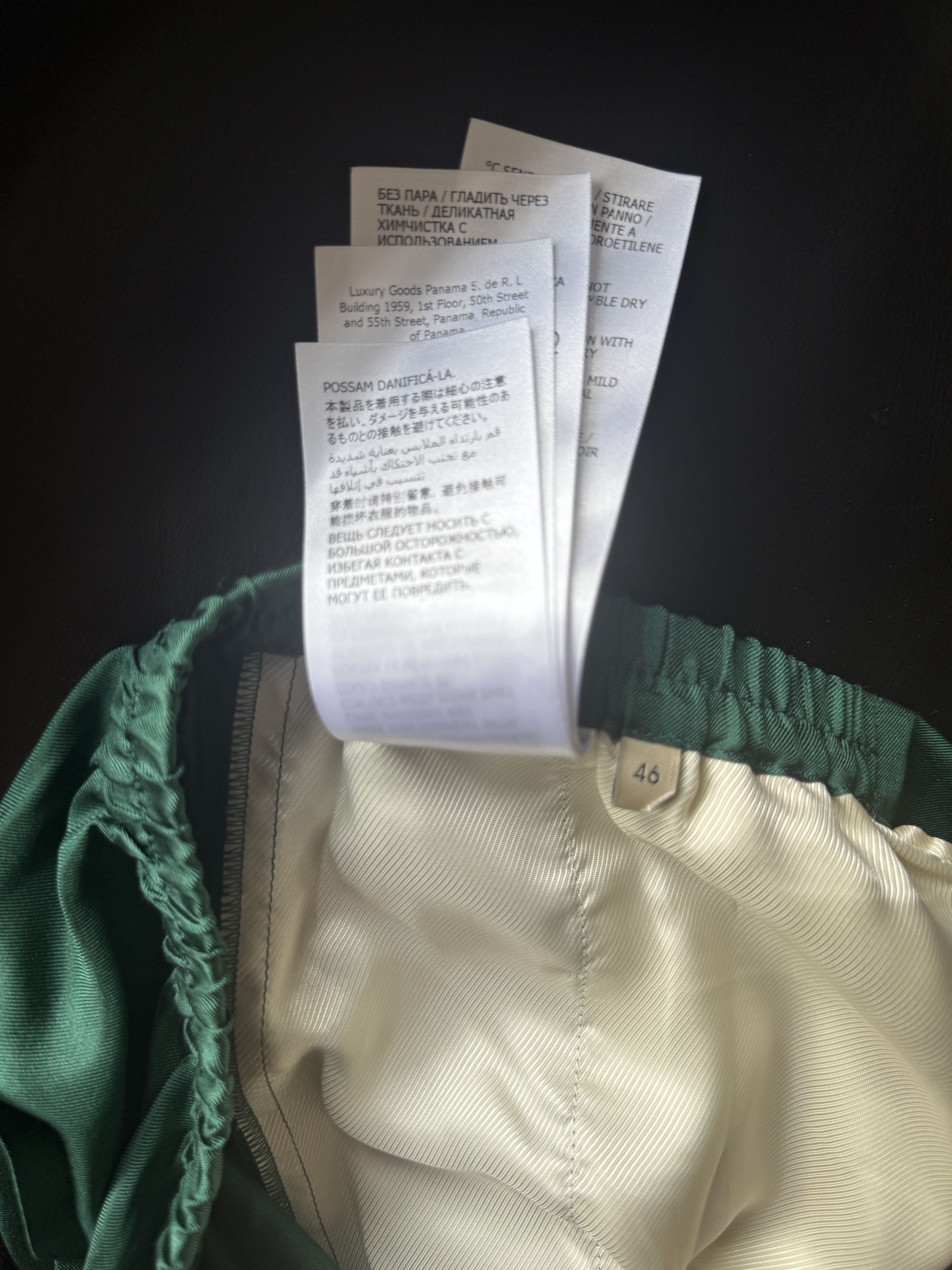Gucci Green Silk Logo Shorts Size US 30 / EU 46 - 22 Thumbnail