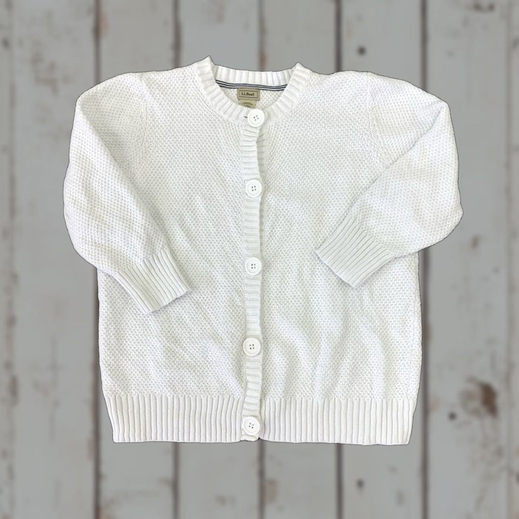Vintage VINTAGE LL Bean Womens Cardigan Sweater Cable Knit White Sz L Holiday/Tailored/Preppy Women Size L / US 10 / IT 46 - 1 Thumbnail