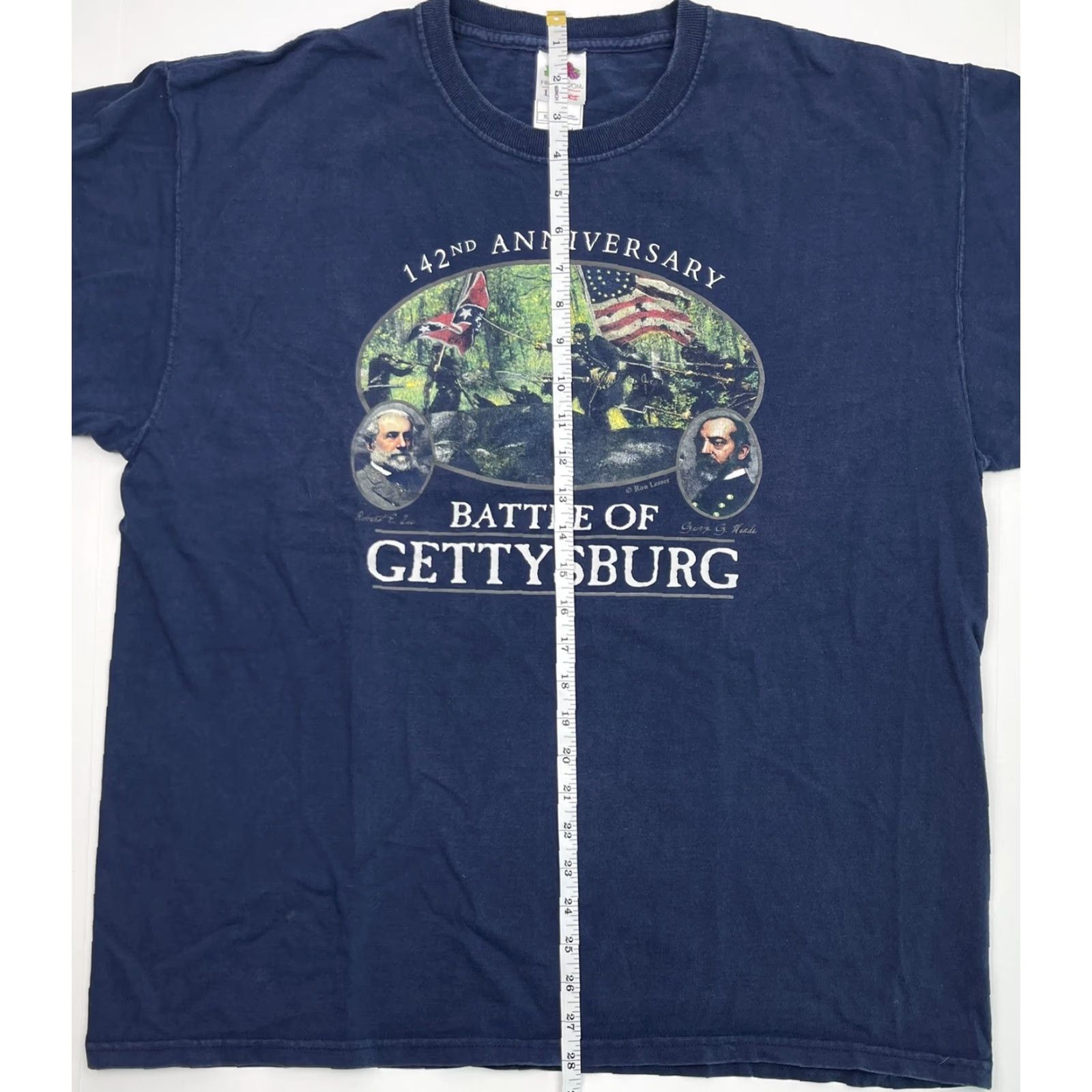 Fruit Of The Loom VINTAGE Fruit of the Loom Battle of Gettysburg T-Shirt Mens Crewneck Large Blue 90s Retro Size US L / EU 52-54 / 3 - 7 Thumbnail