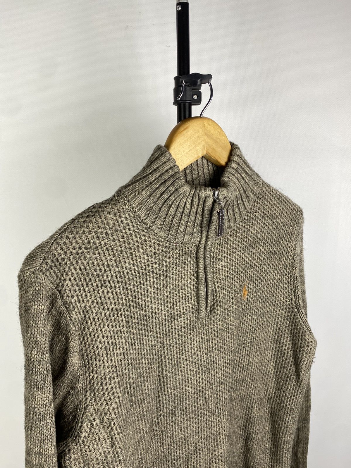 Polo Ralph Lauren × Ralph Lauren × Vintage Vintage Polo Ralph Lauren 1/4 Zip Knit Sweater Size US M / EU 48-50 / 2 - 2 Thumbnail