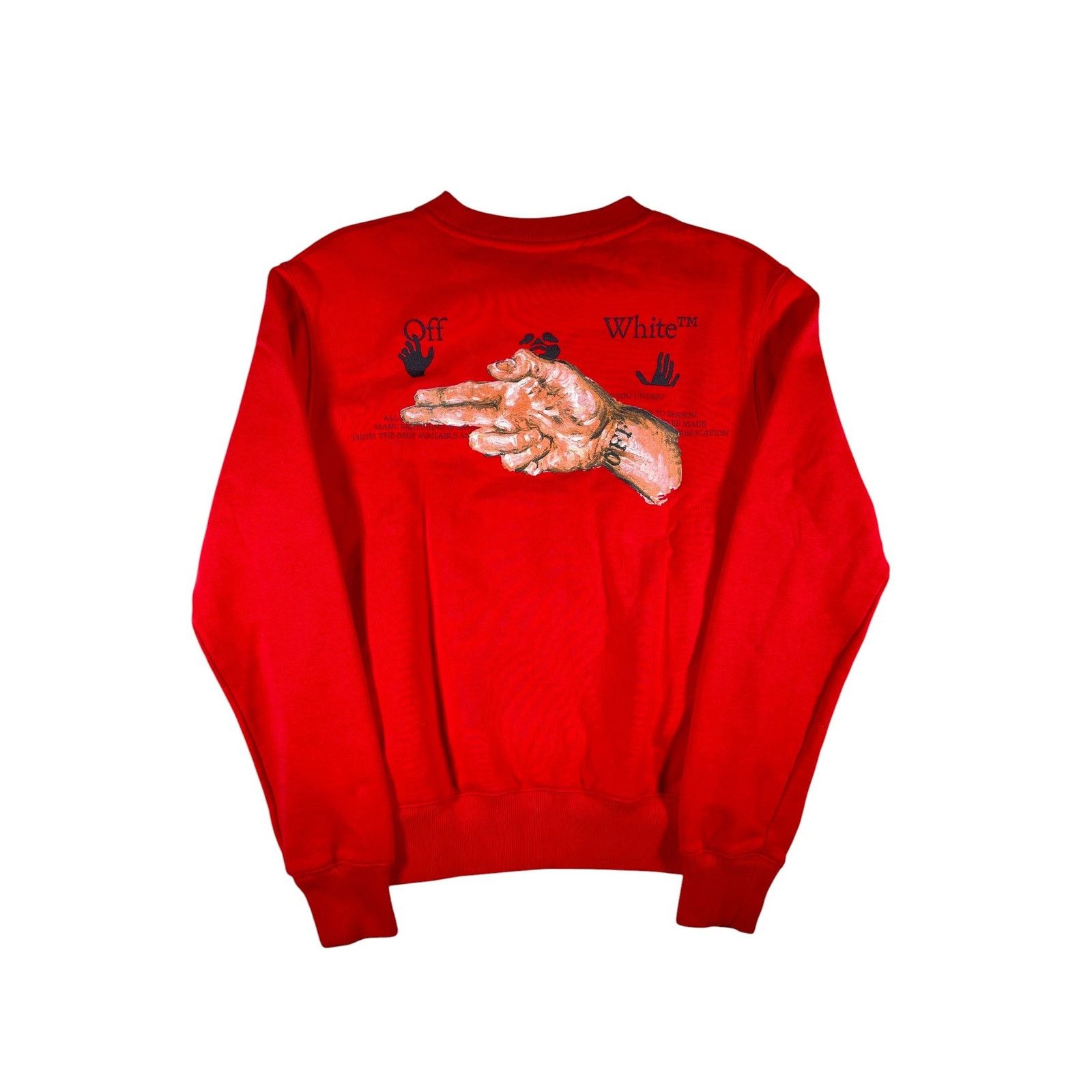 Off-White Off-White 'Hand Of God' Red Crewneck Size US XS / EU 42 / 0 - 1 Thumbnail