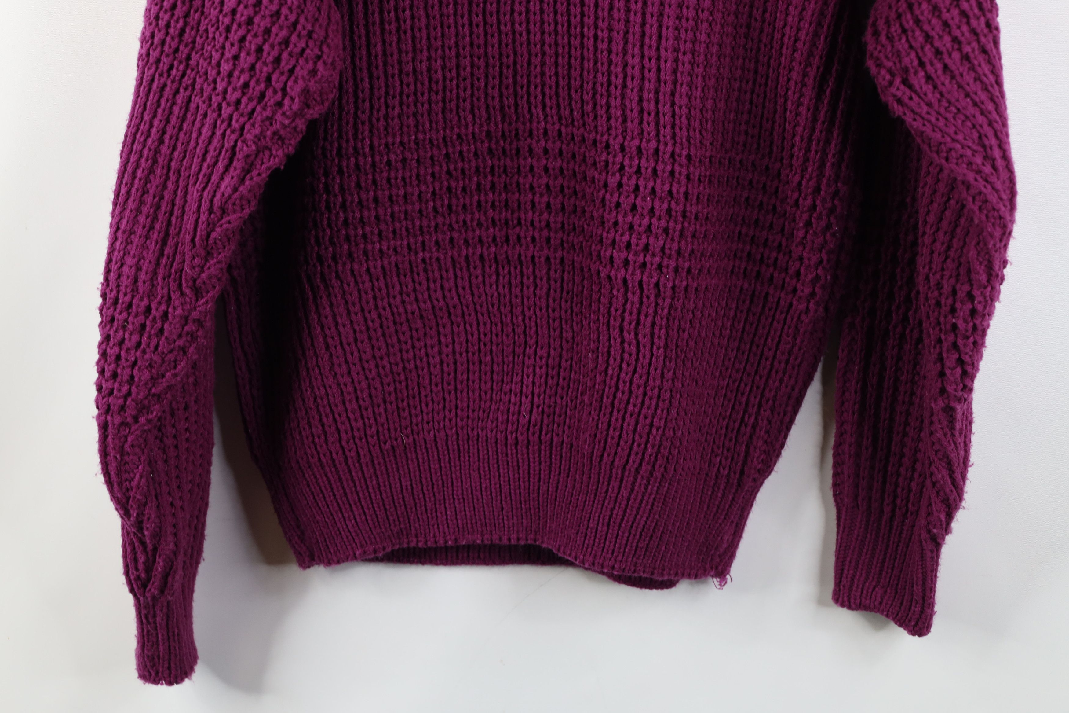Vintage Vintage 90s Streetwear Ribbed Knit Crewneck Sweater Purple Size US M / EU 48-50 / 2 - 10 Thumbnail