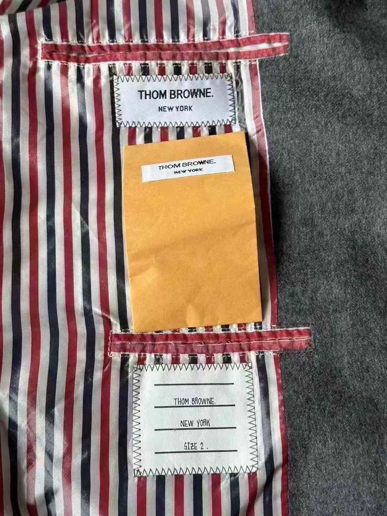 Thom Browne Thom Browne Gray and white cashmere patchy baseball shirt Size US M / EU 48-50 / 2 - 4 Thumbnail