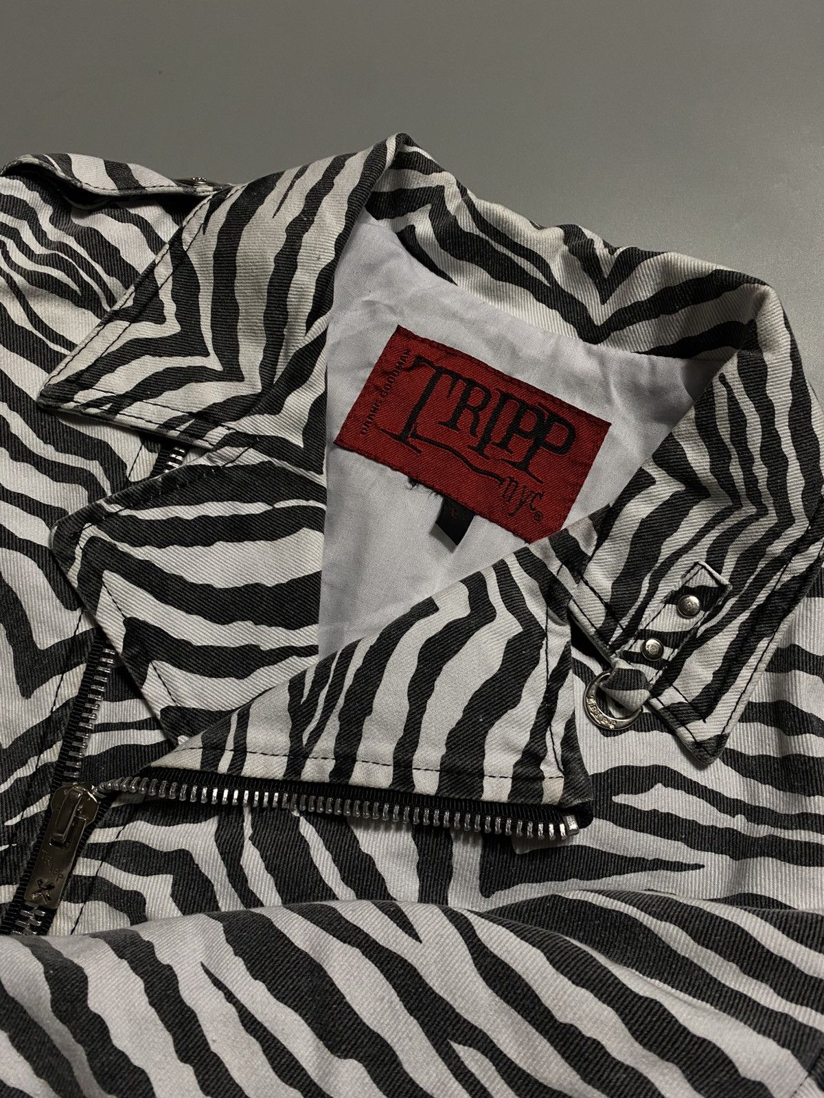 Tripp NYC TRIPP NYC AVANT GARDE USA ZEBRA DENIM JACKET Size L / US 10 / IT 46 - 4 Thumbnail