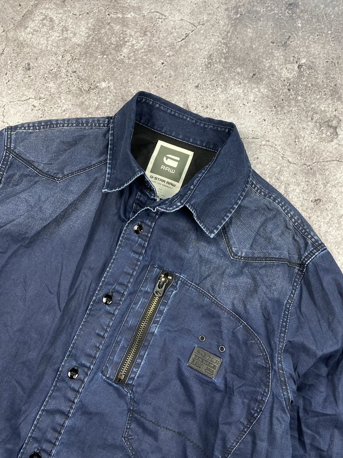 G-Star × Japanese Brand × Vintage Vintage Y2K G-Star RAW Denim Archive Shirt pocket Overshot Size US M / EU 48-50 / 2 - 2 Thumbnail