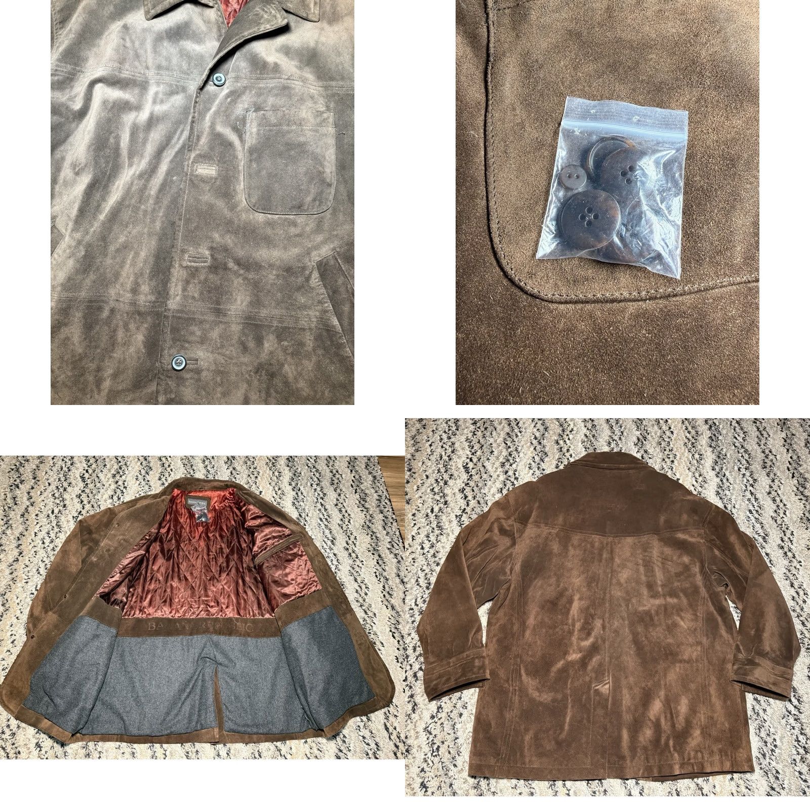 Banana Republic VINTAGE Banana Republic Leather Coat Mens Large Suede Lined Heavy Duty Bomber Jacket Brown 32 in Long 26 in Wide Men’s Regular Size US L / EU 52-54 / 3 - 8 Thumbnail