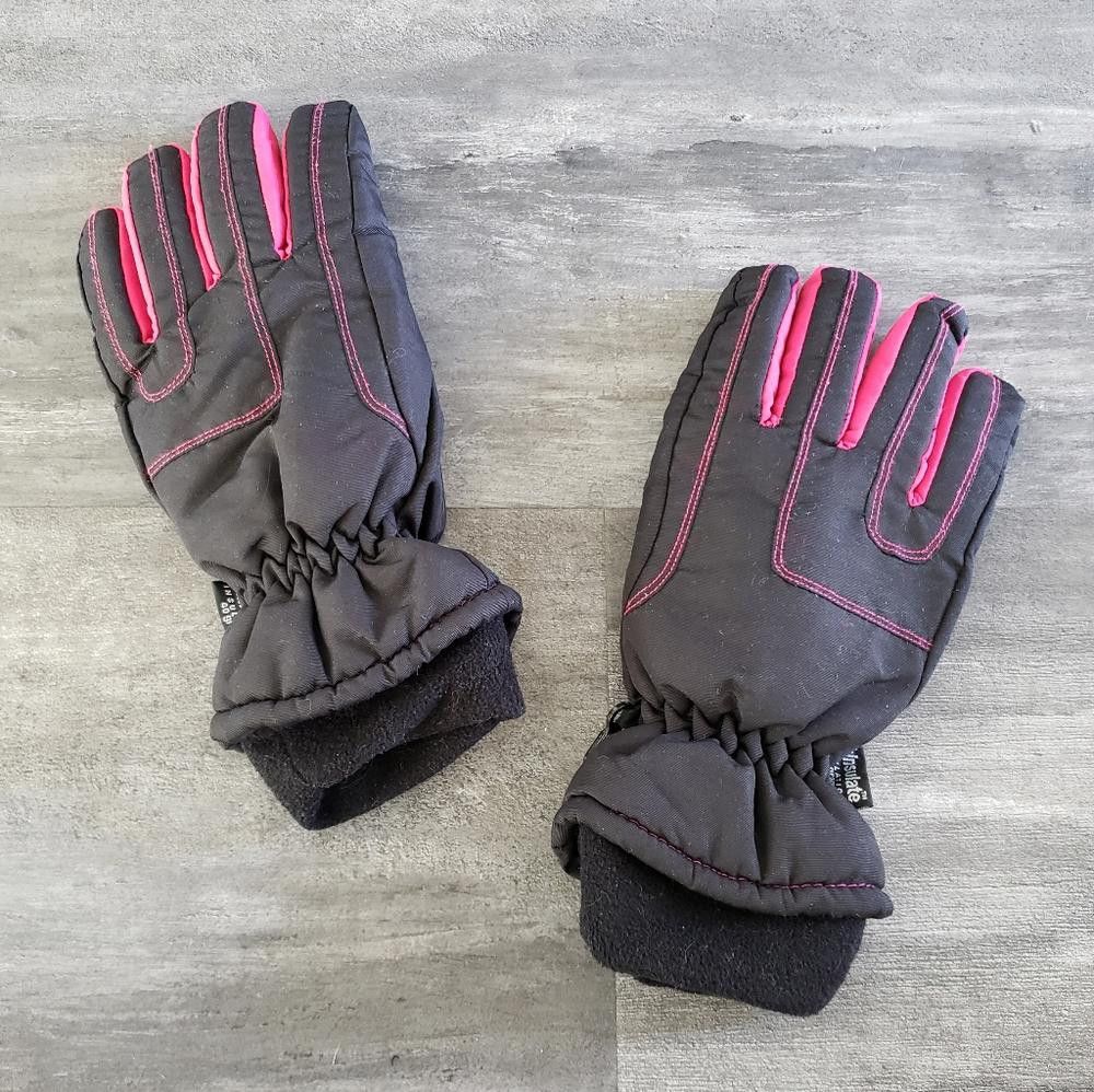 Other Black Pink Thinsulate Snowboard Glove Size ONE SIZE - 1 Thumbnail