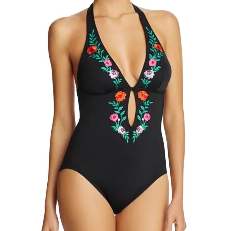 Kate Spade Kate Spade Marina Beach Halter Plunge One Piece Swimsuit, M Size ONE SIZE - 1 Thumbnail