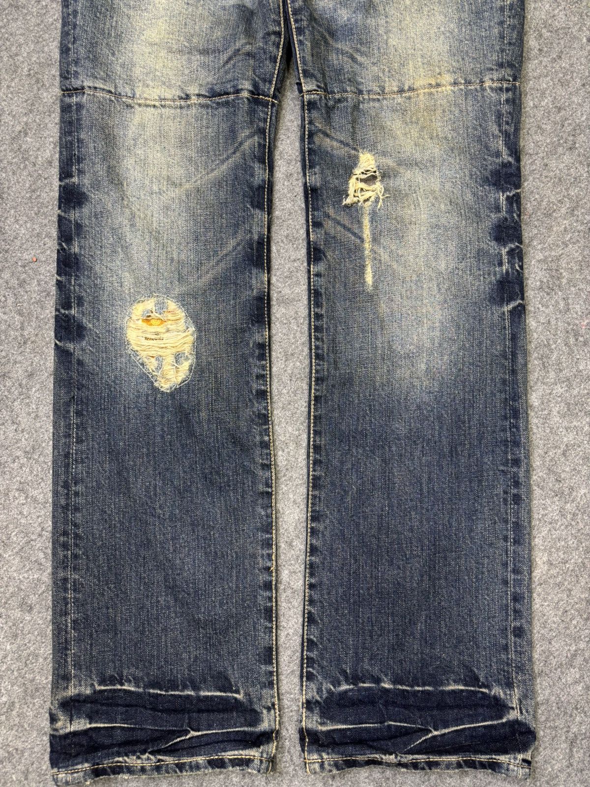 PPFM PPFM Double Waist Rust Wash Distressed Denim F778 Size US 32 / EU 48 - 4 Thumbnail