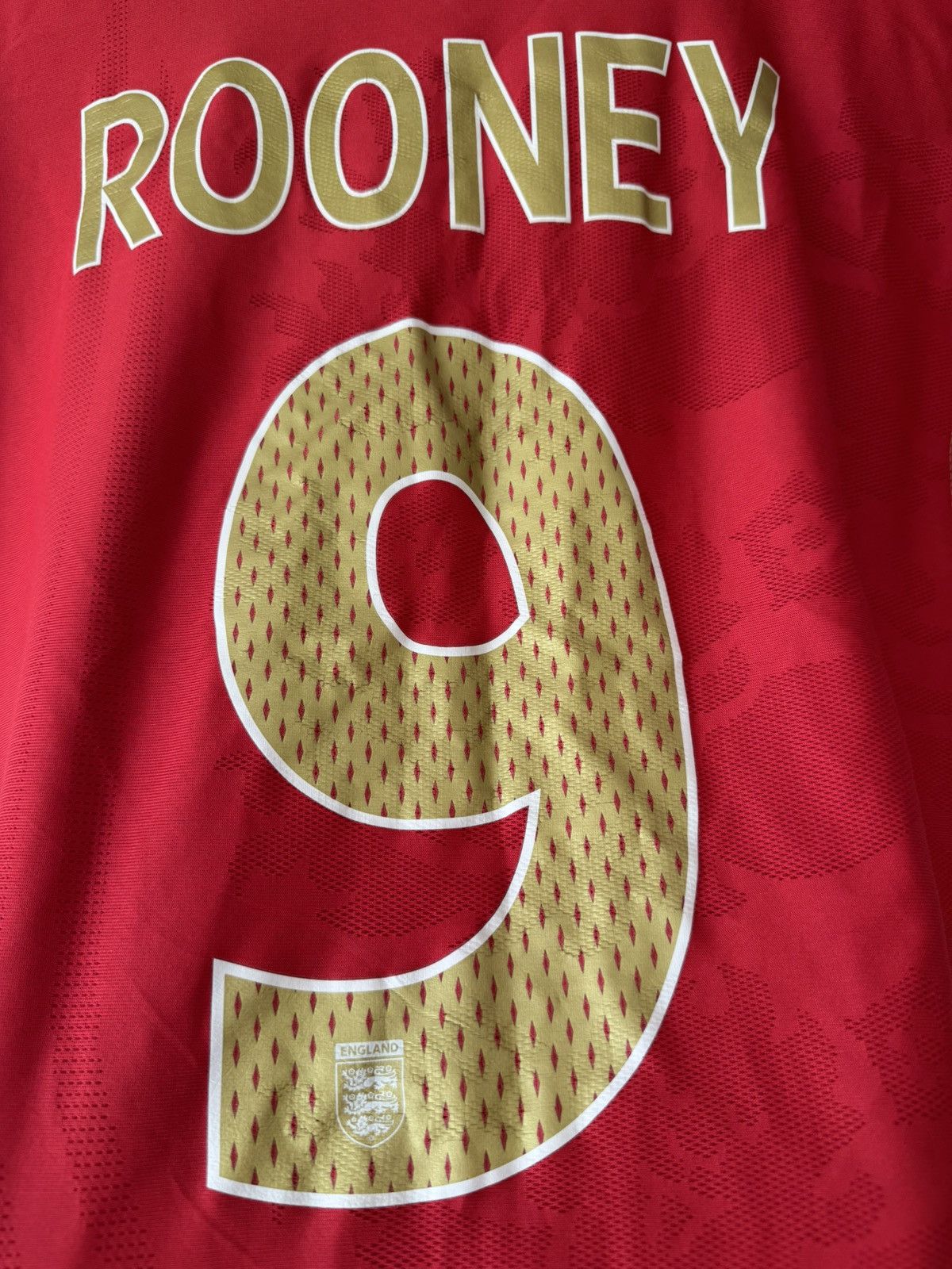 Umbro Rooney #9 England 2006-2007 Vintage Soccer Jersey Football Size US XL / EU 56 / 4 - 12 Thumbnail