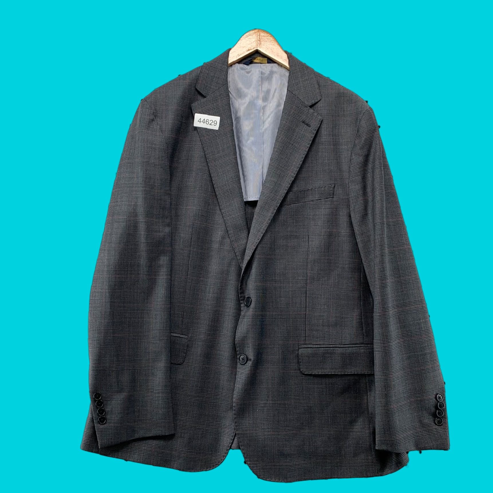 Brooks Brothers Brooks Brothers Blazer Mens 44R Gray Glen Check Plaid Business Shirt (Two-Button) Size 44R - 1 Thumbnail
