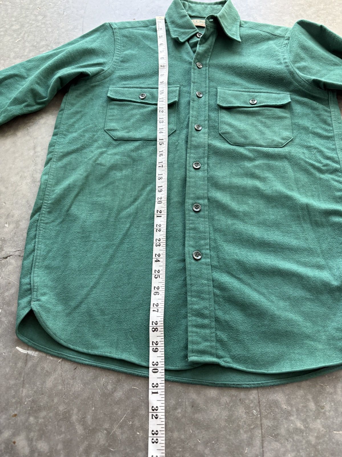 L.L. Bean Vintage 90s LL Bean Chamois Cloth Shirt Pine Green Size US M / EU 48-50 / 2 - 6 Thumbnail